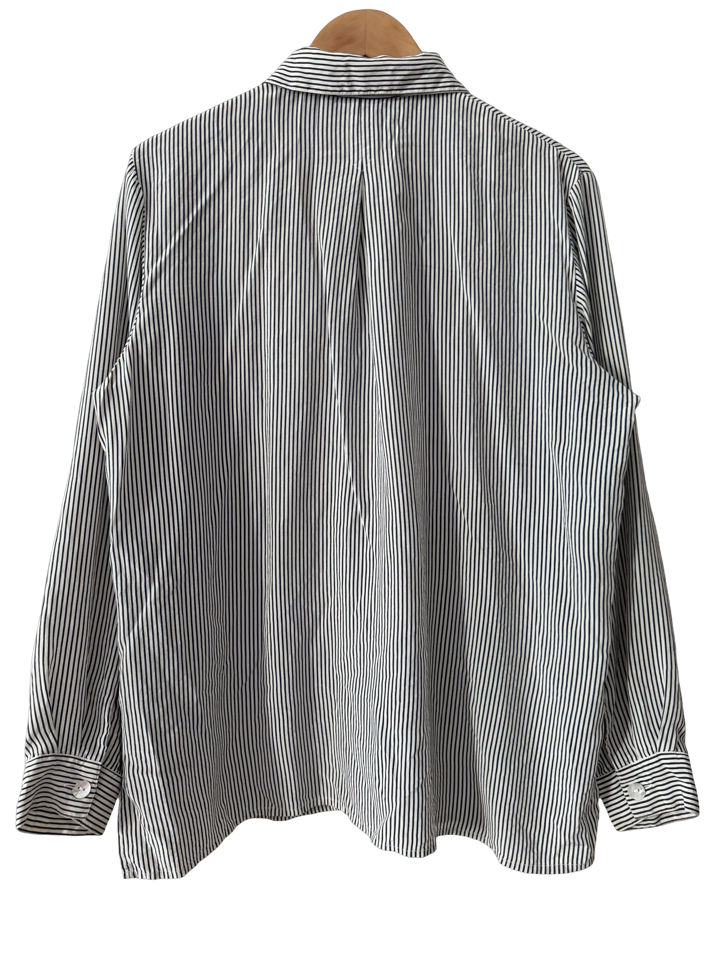 Vintage 90s Left Bank Pinstripe Silk Button-up (L)