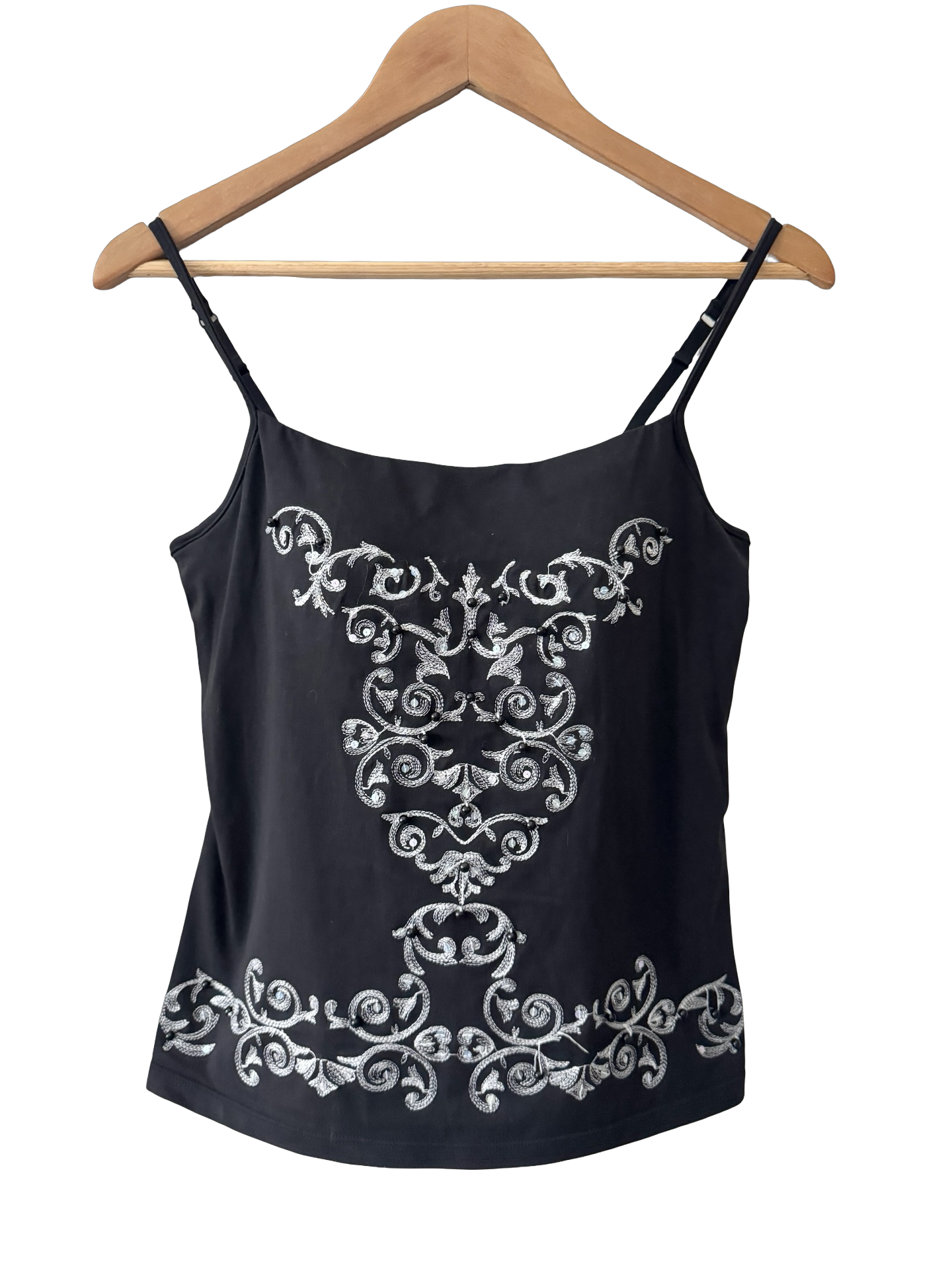 Vintage 90s Midnight Baroque Embroidered Cami (M)