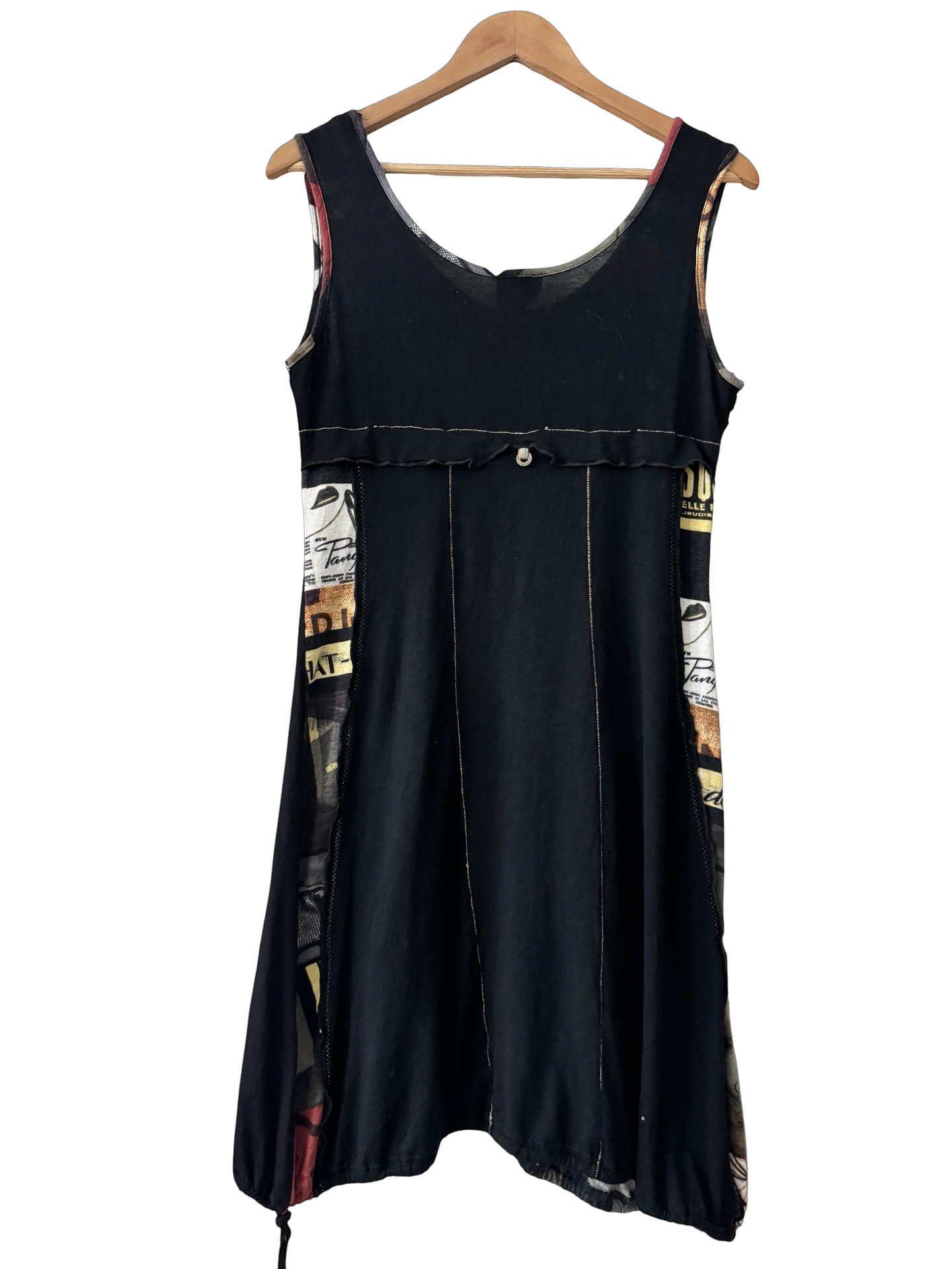Vintage 90s French Indie Scrapbook Midi Dress (Large)