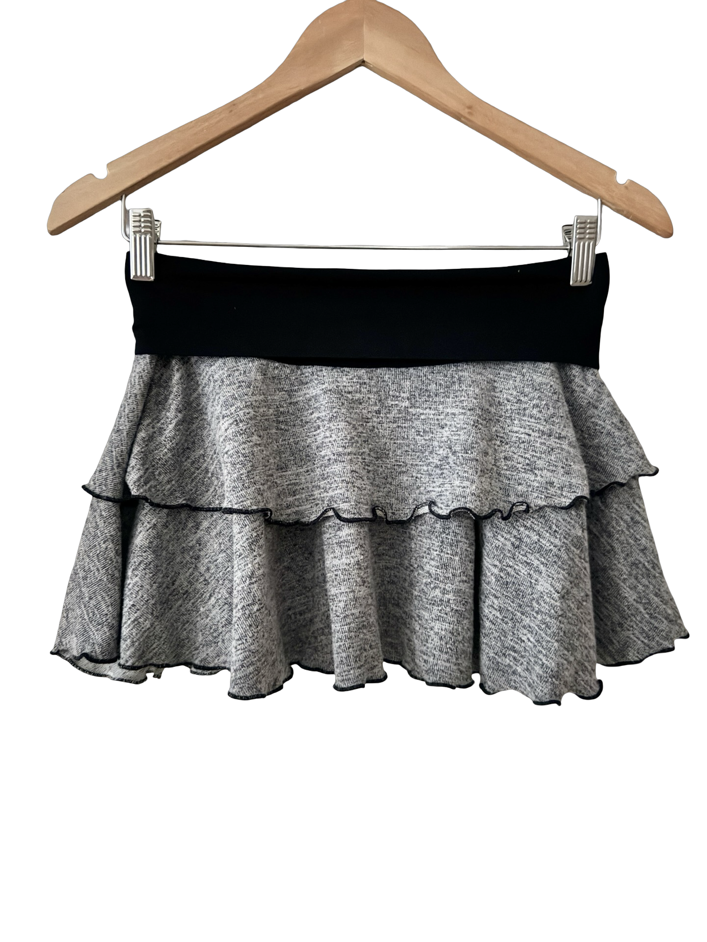 Vintage Y2K Heather Ruffle Micro Mini Skirt (XS/S)