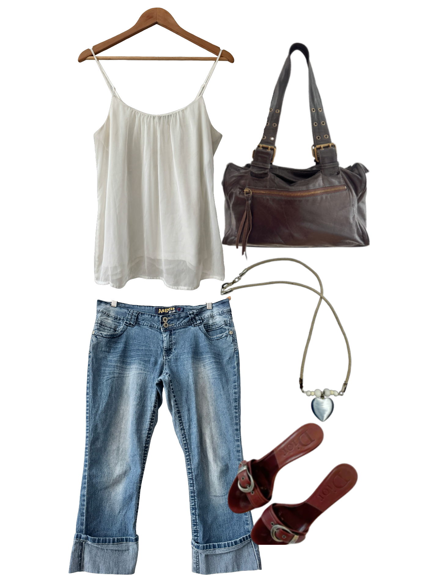 Vintage The Limited Ivory Flowy Cami Top (M)