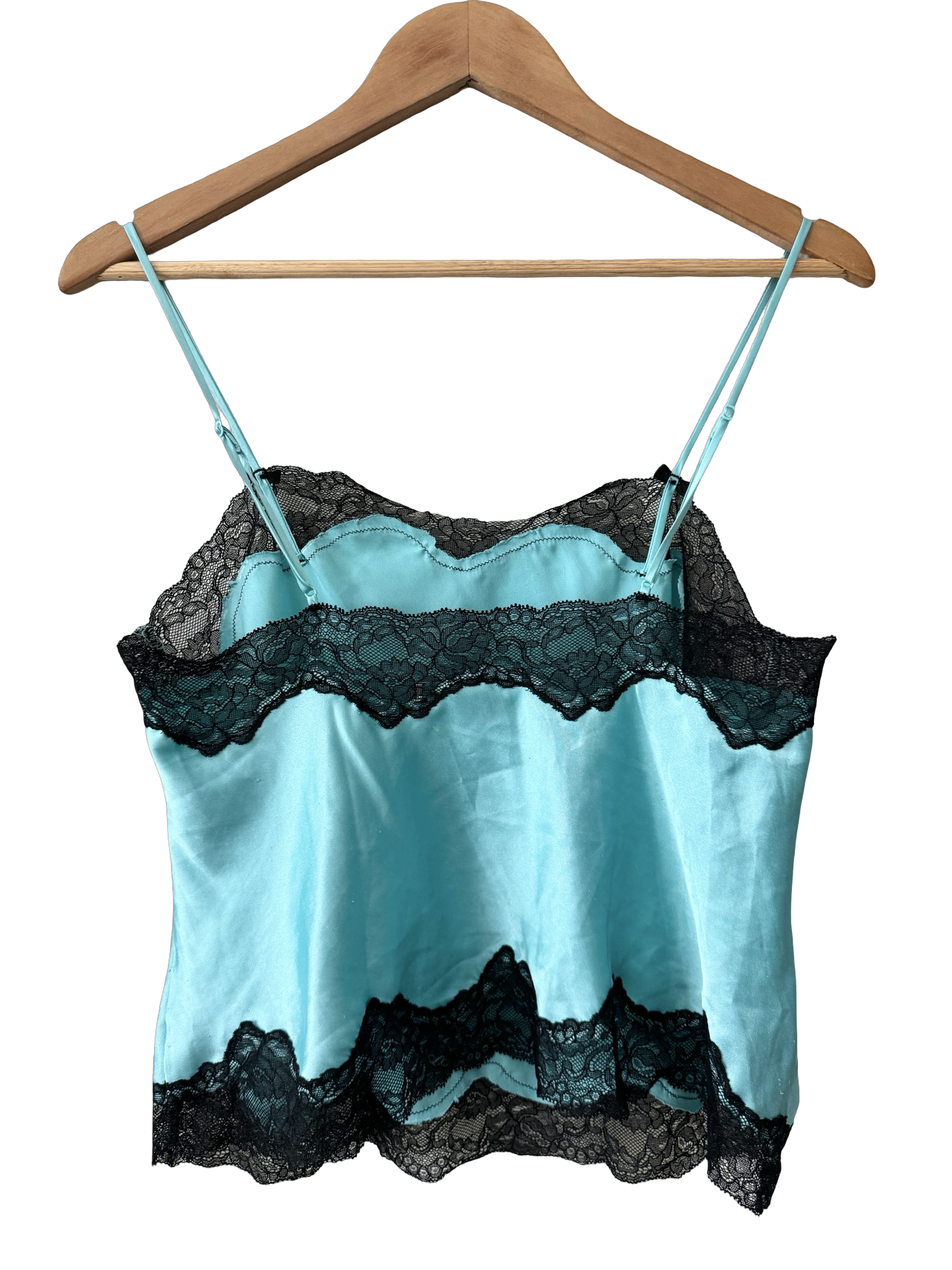 Vintage Y2K Aqua Lace Dainty Cami (S/M)