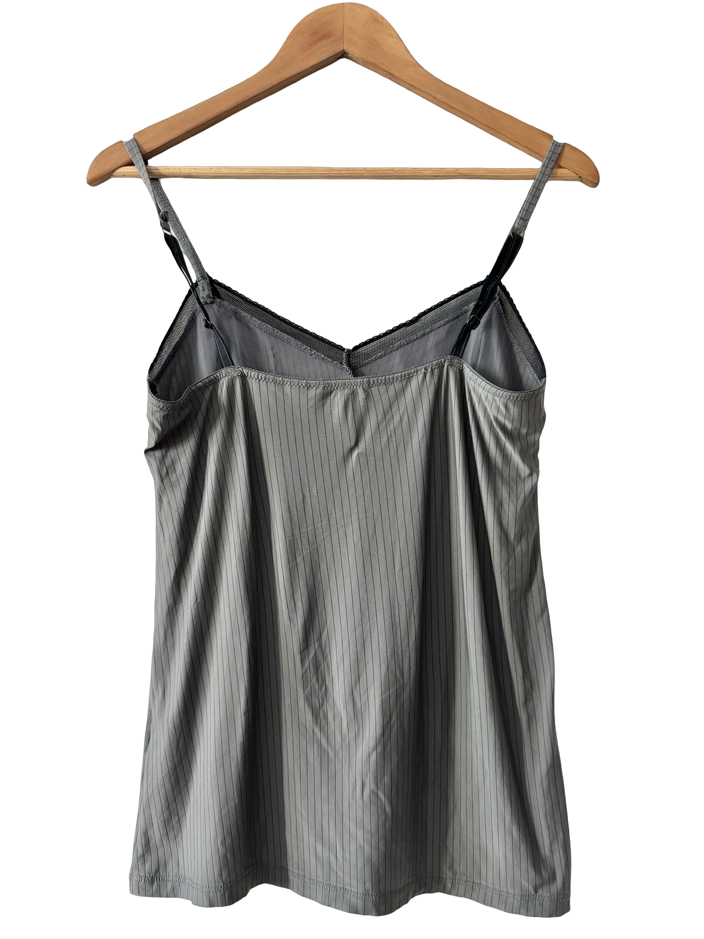 Vintage Y2K French Silver Screen Pinstripe Camisole (M)