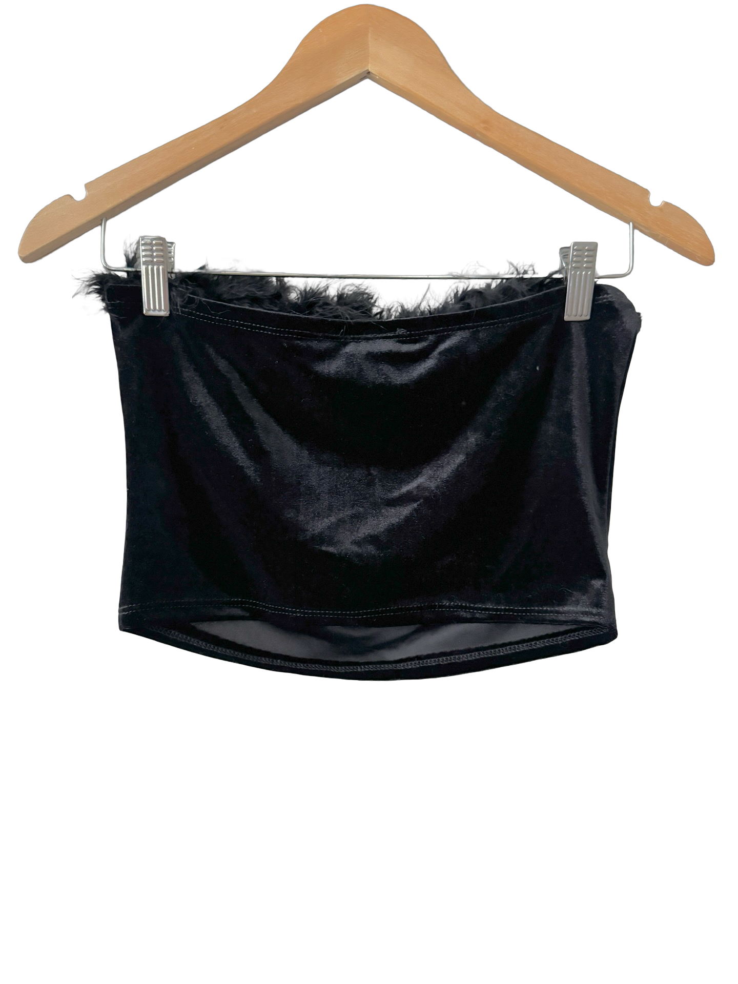 Vintage 90s Furry Cropped Tube Top (S/M)