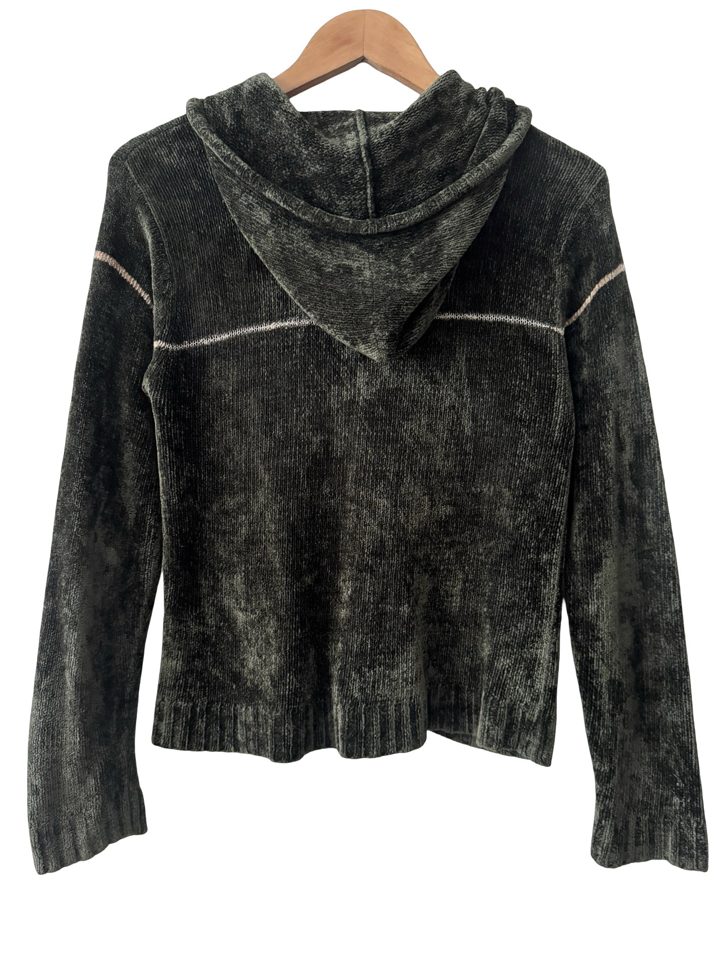 Vintage 90s Sporty Chic Hooded Zip Knit (M)
