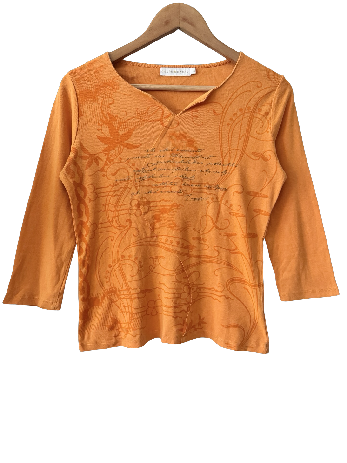 Vintage Y2K French Tangerine Sketch Top (L)