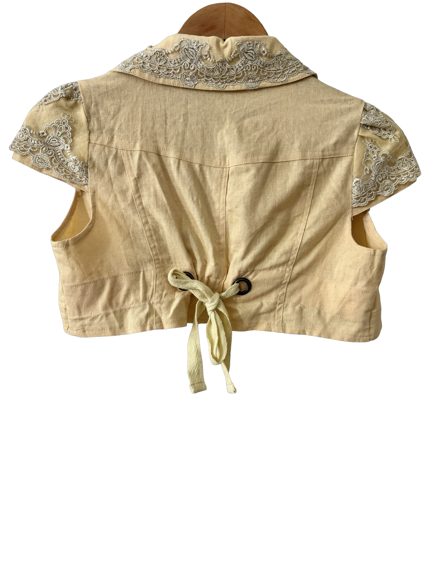 Vintage Cropped Linen Blend Chain Top (XS)