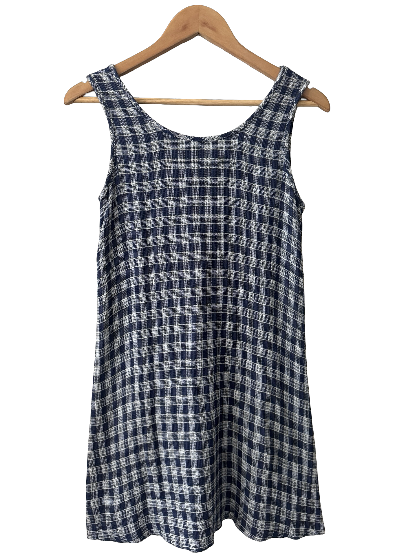 Vintage 90s Sweet Navy Plaid Mini Dress (S/M)