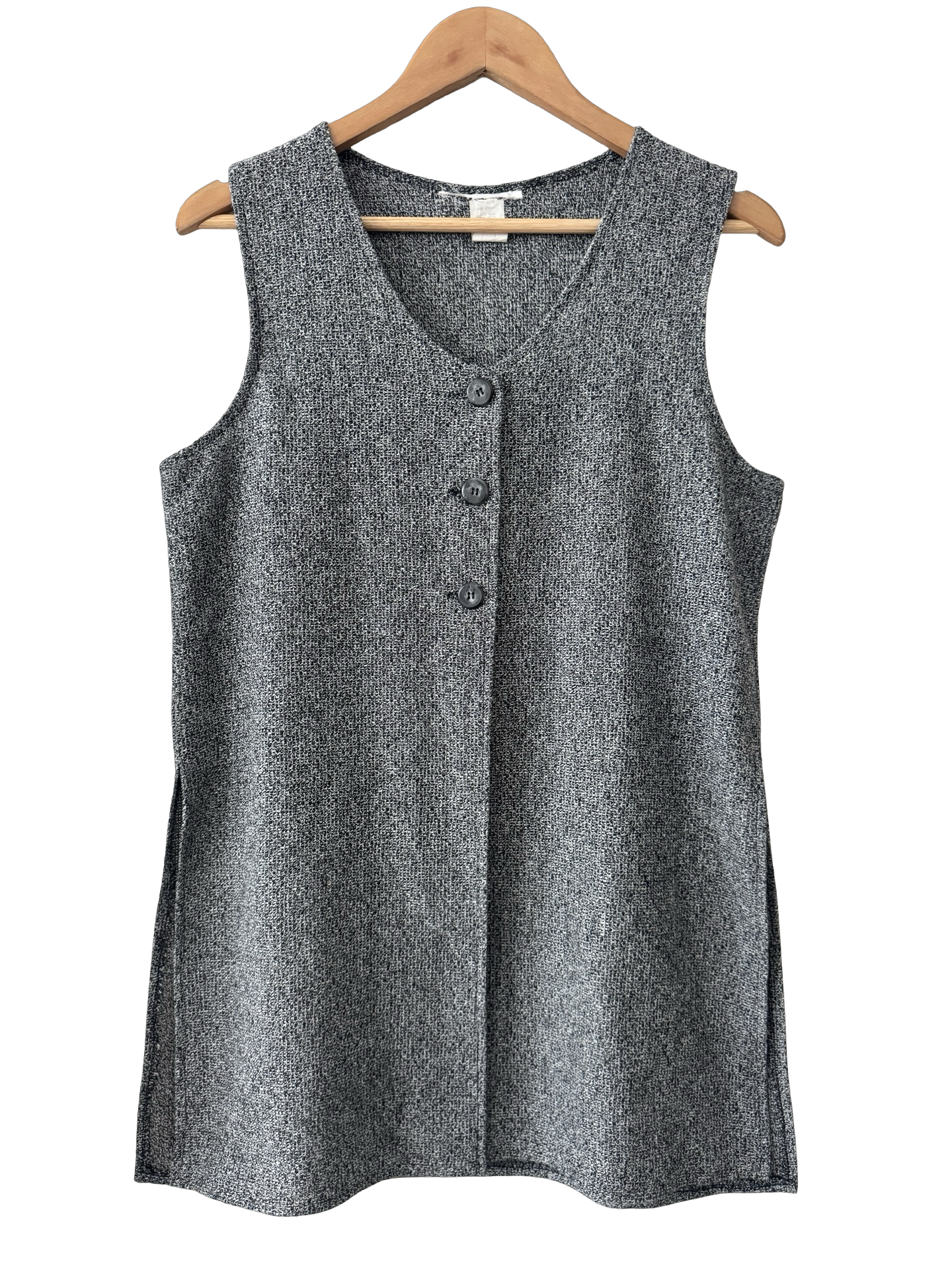 Vintage 90s Salt & Pepper Knit Vest Top(M)