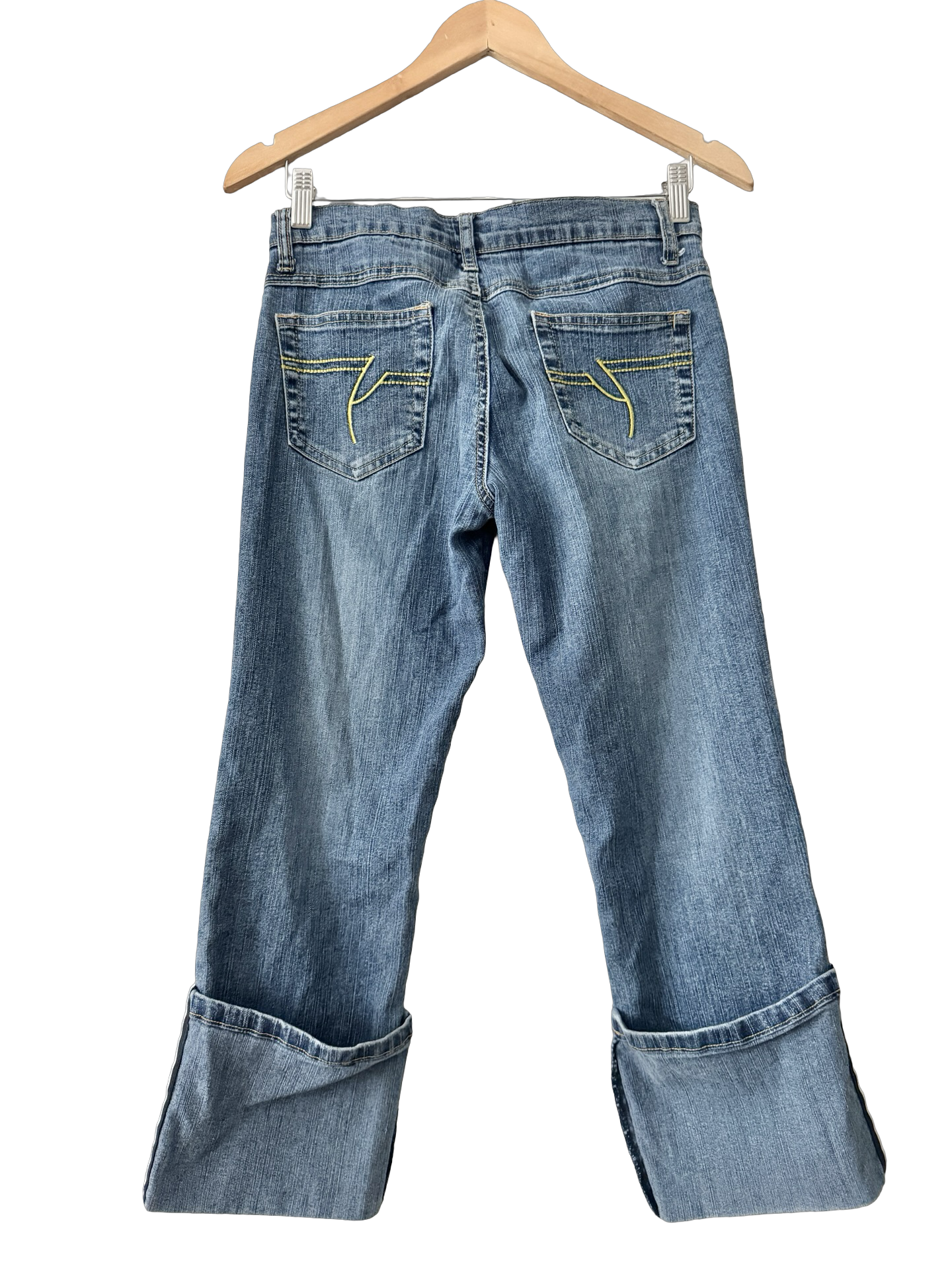 Vintage Y2K Sidewalk Stereo Cuffed Jeans (S/M)