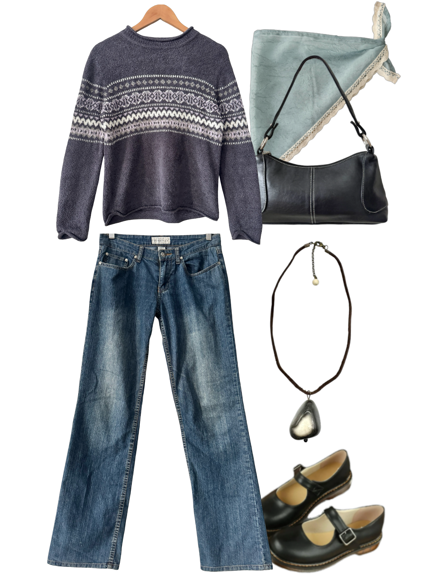 Vintage Y2K Twilight Fair Isle Cozy Sweater (S/M)