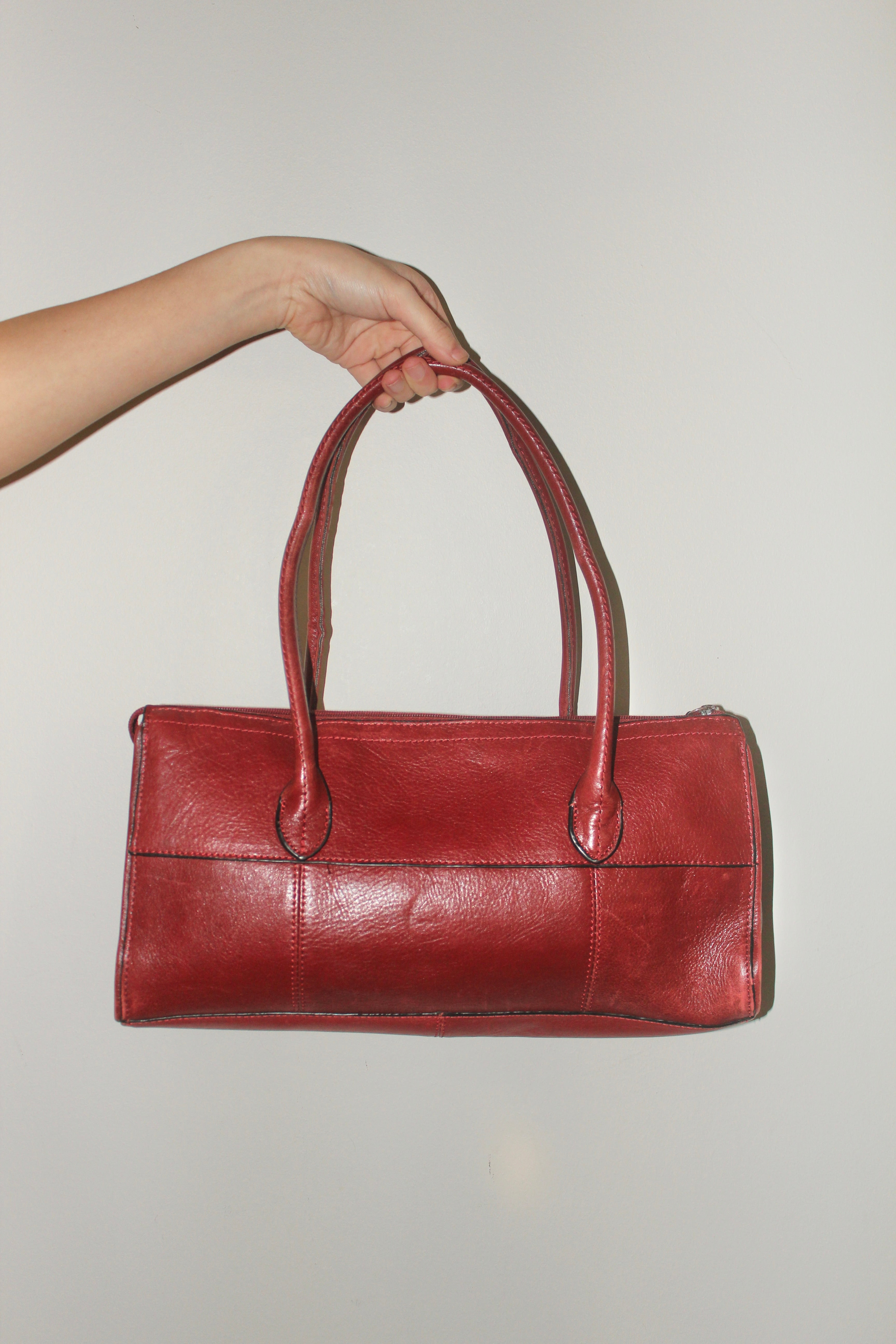 Vintage Cherry Red Leather Purse