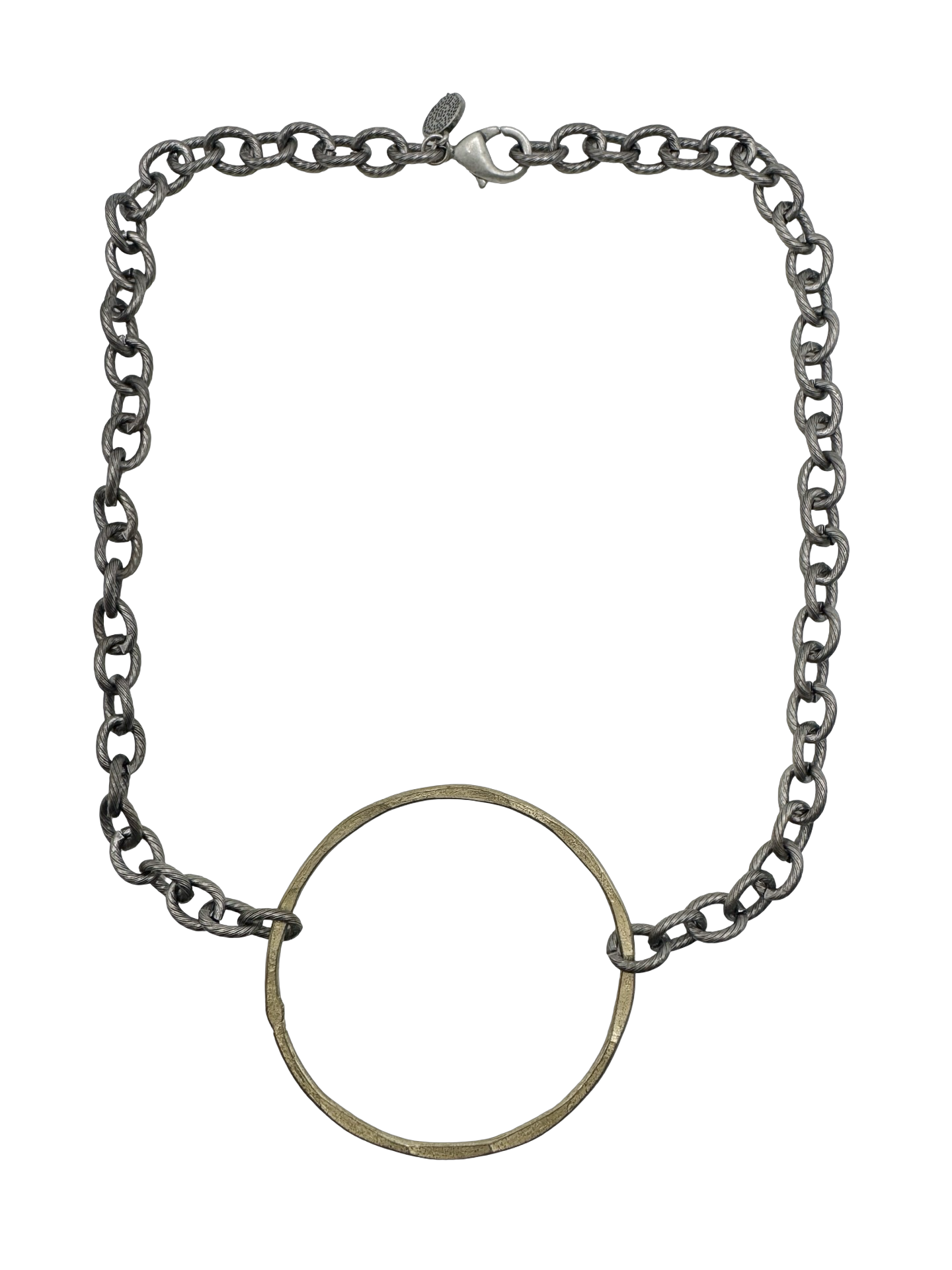 Vintage Industrial Hoop Chain Necklace