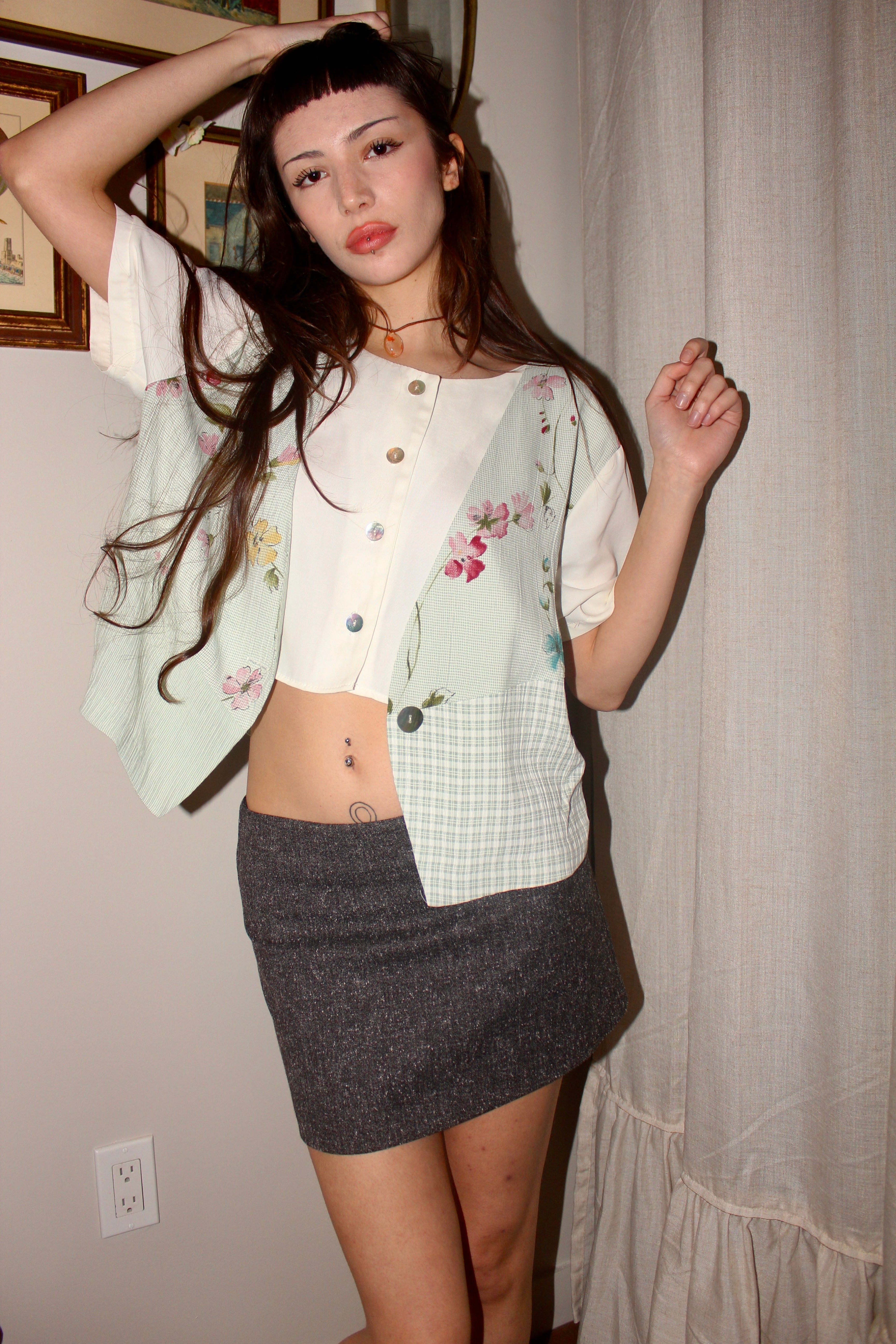 Vintage 90s Layered Shirt/Vest Top (M/L)