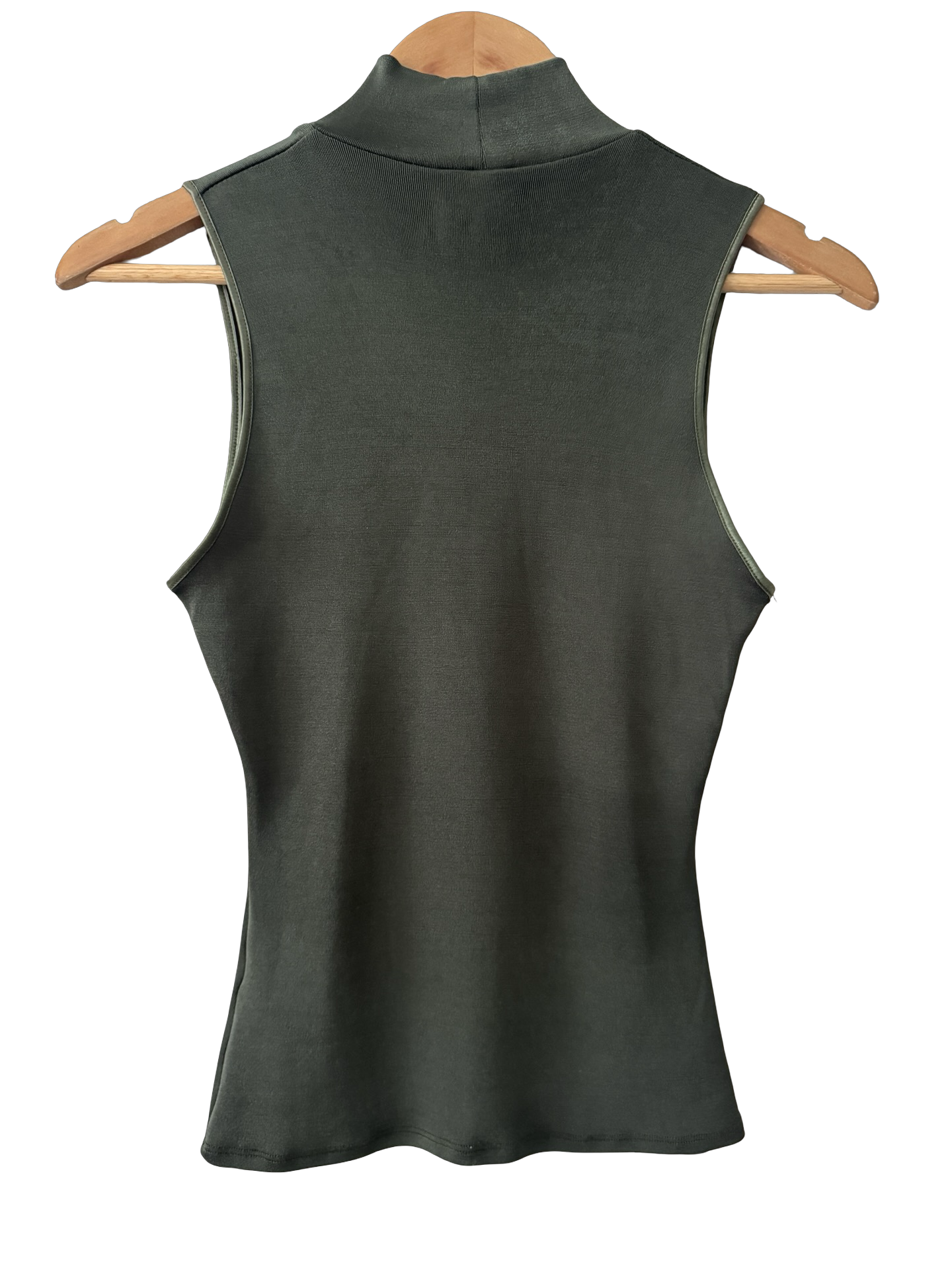 Vintage Y2K Olive Mock Neck Parisian Top (M)