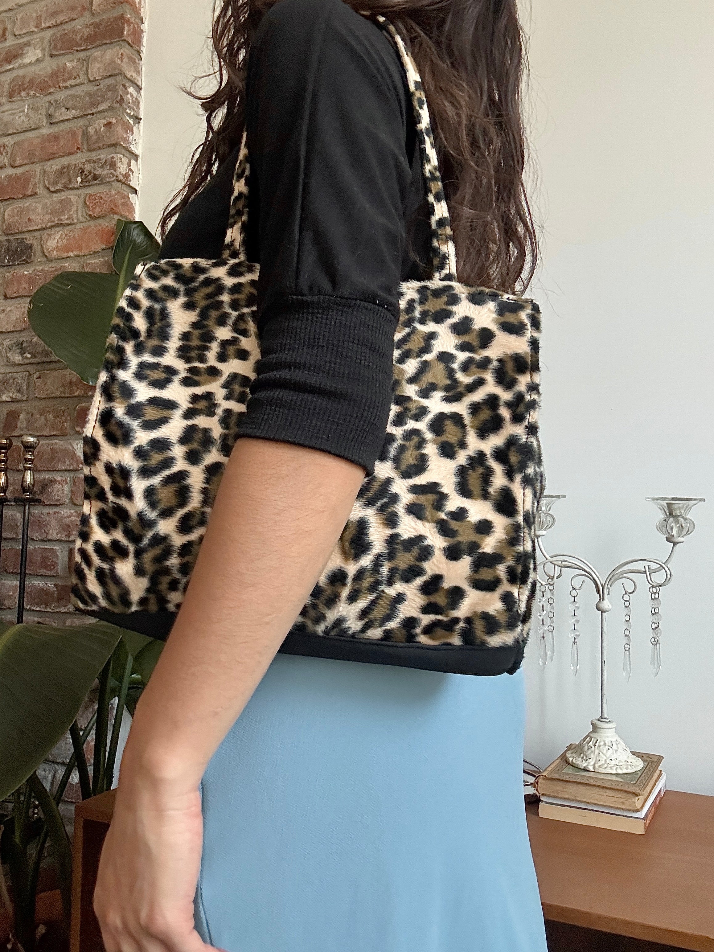 Vintage Y2K Wild Thing Faux-Fur Tote