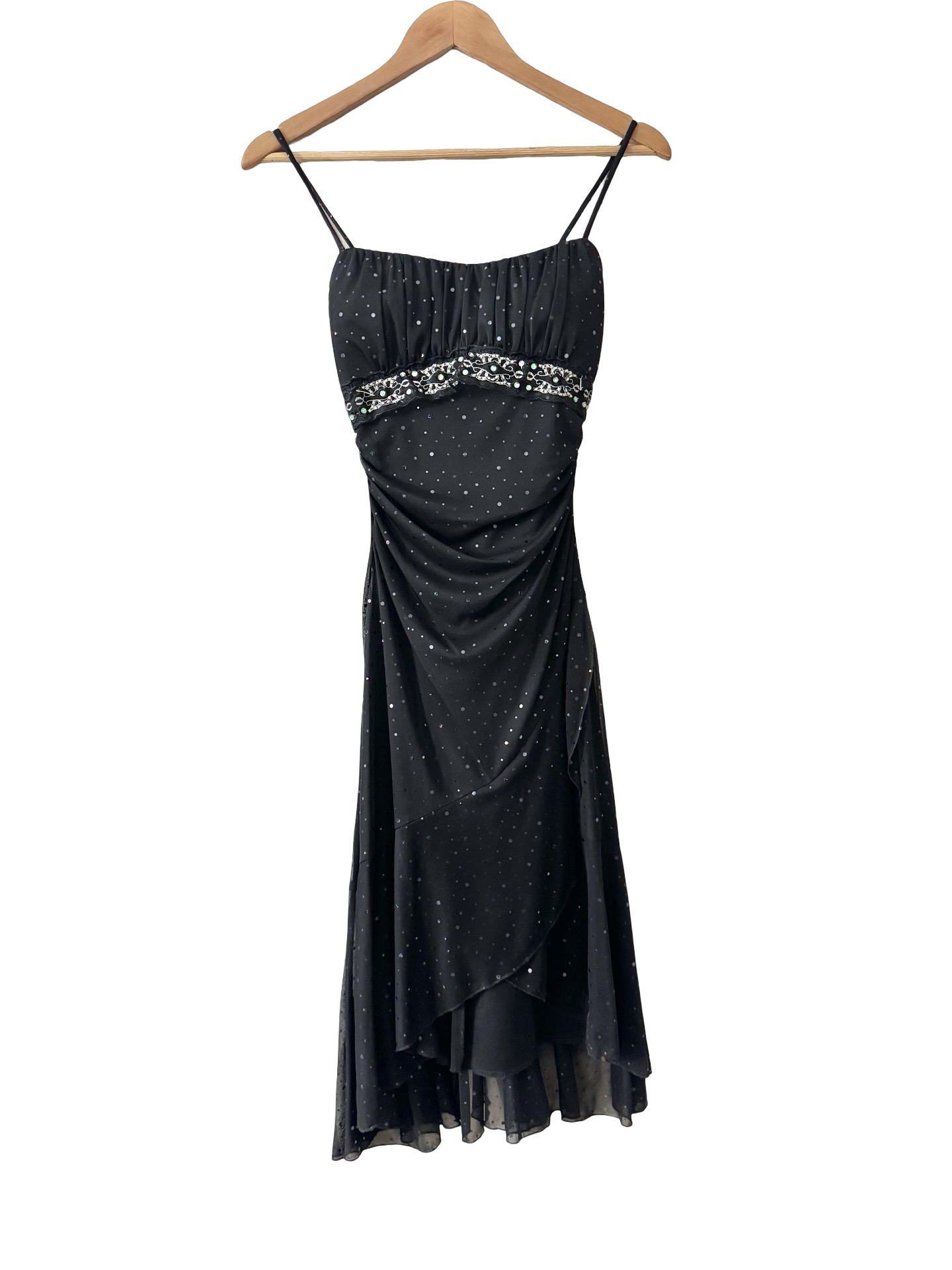 y2k slip dress Vintage Y2K Midnight Sparkle Slip Dress (XS/S)
