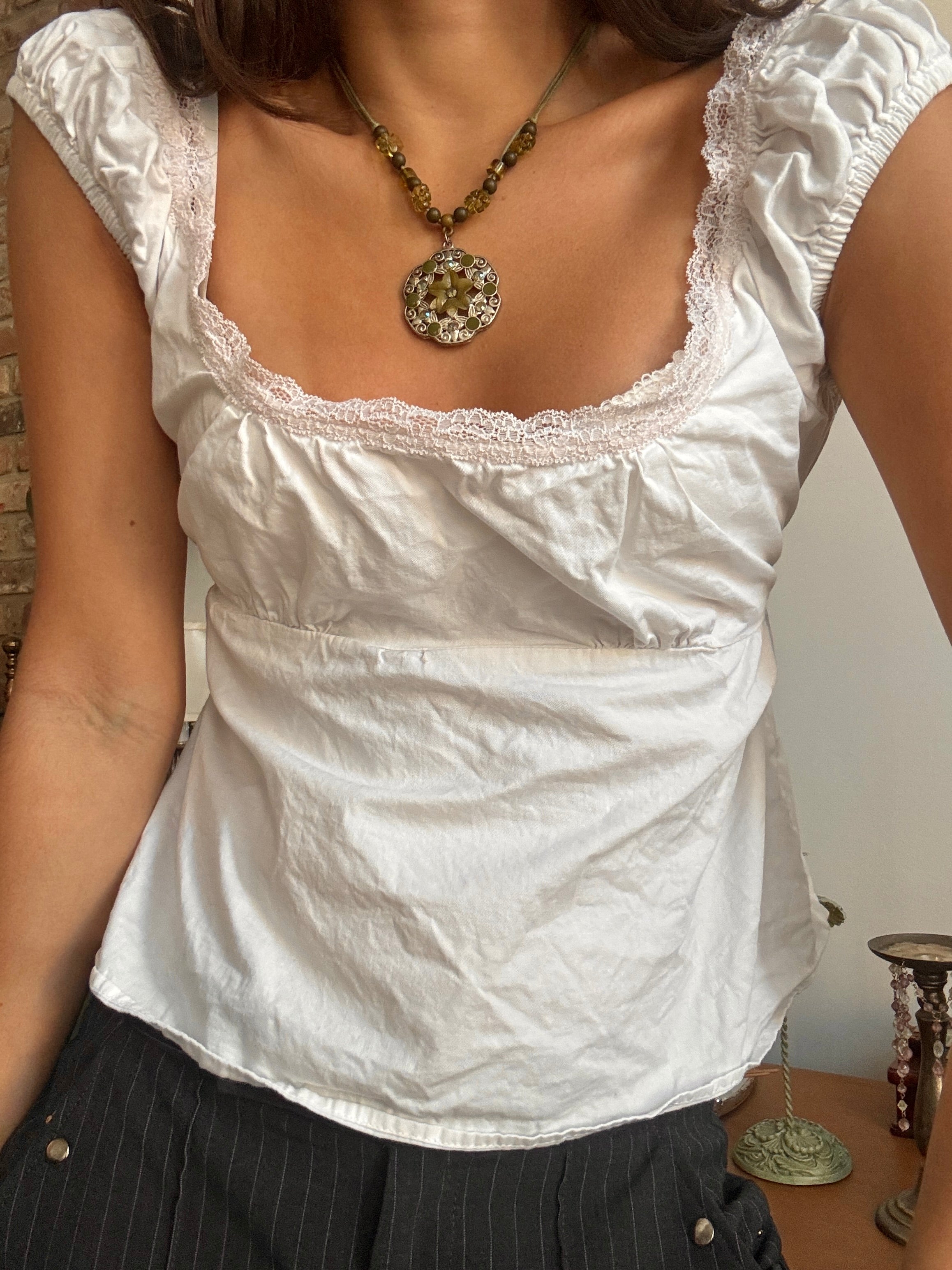 Vintage Y2K Meadow Fairy Floral Pendant Necklace
