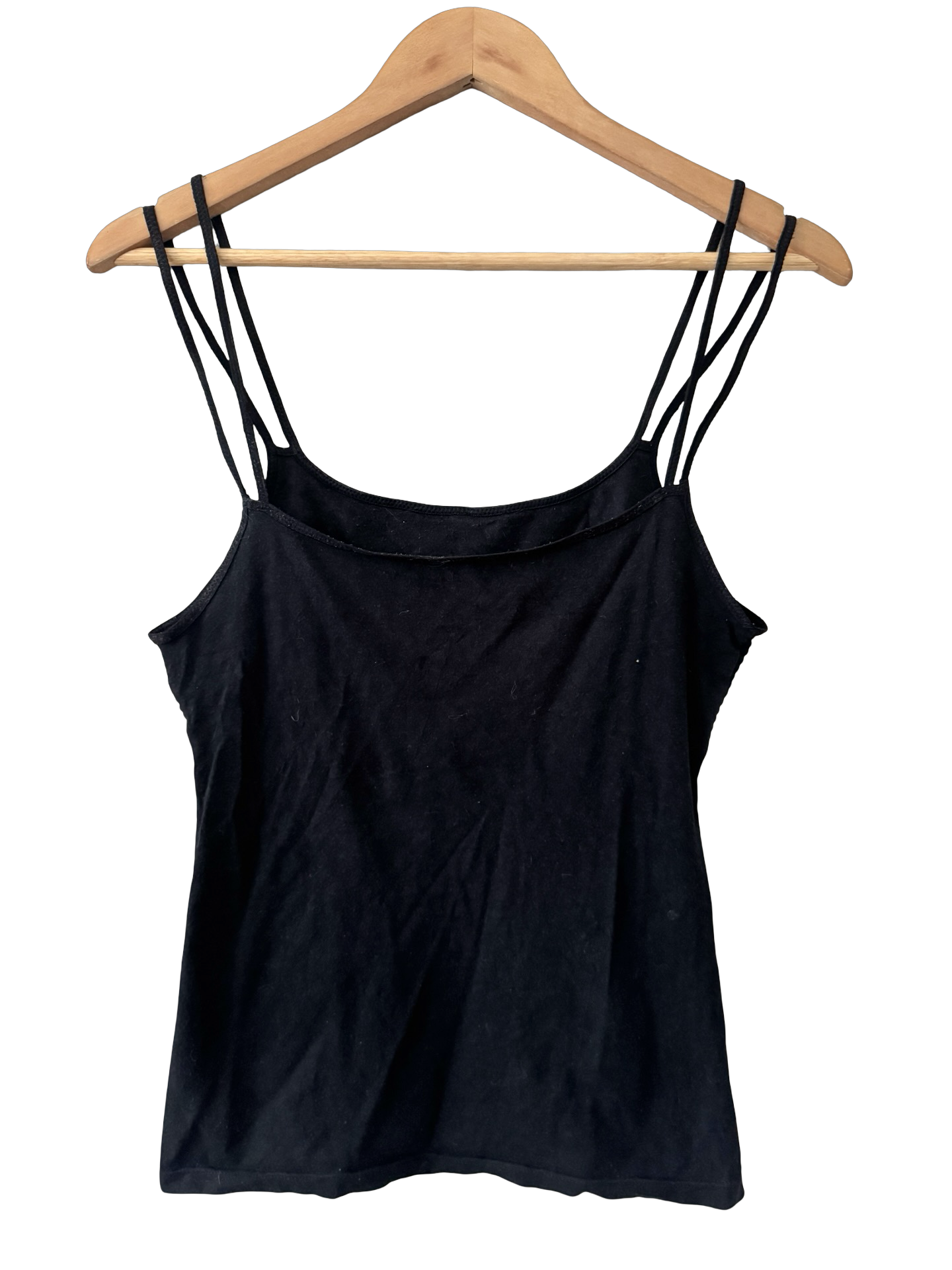 Vintage Y2K European Blackout Double Strap Textured Cami (M)