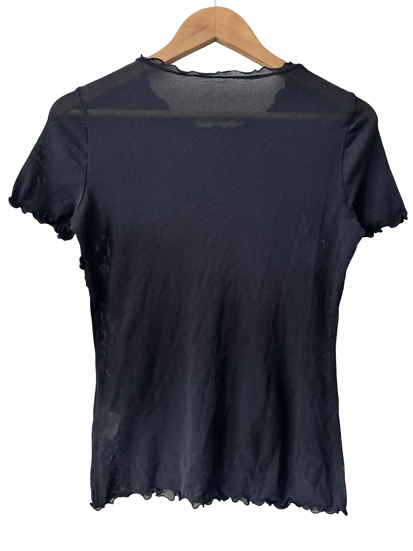 Vintage Y2K Sheer Lettuce Edge Top (M)