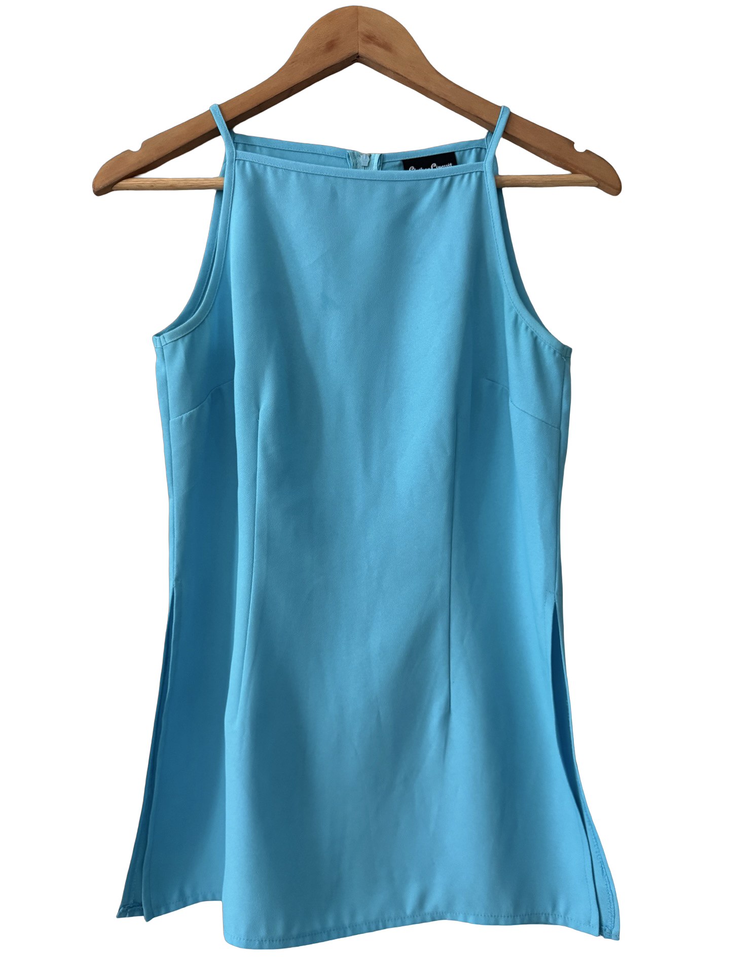 Vintage 50s Aqua Blue Side-Slit Tunic Cami (S/M)