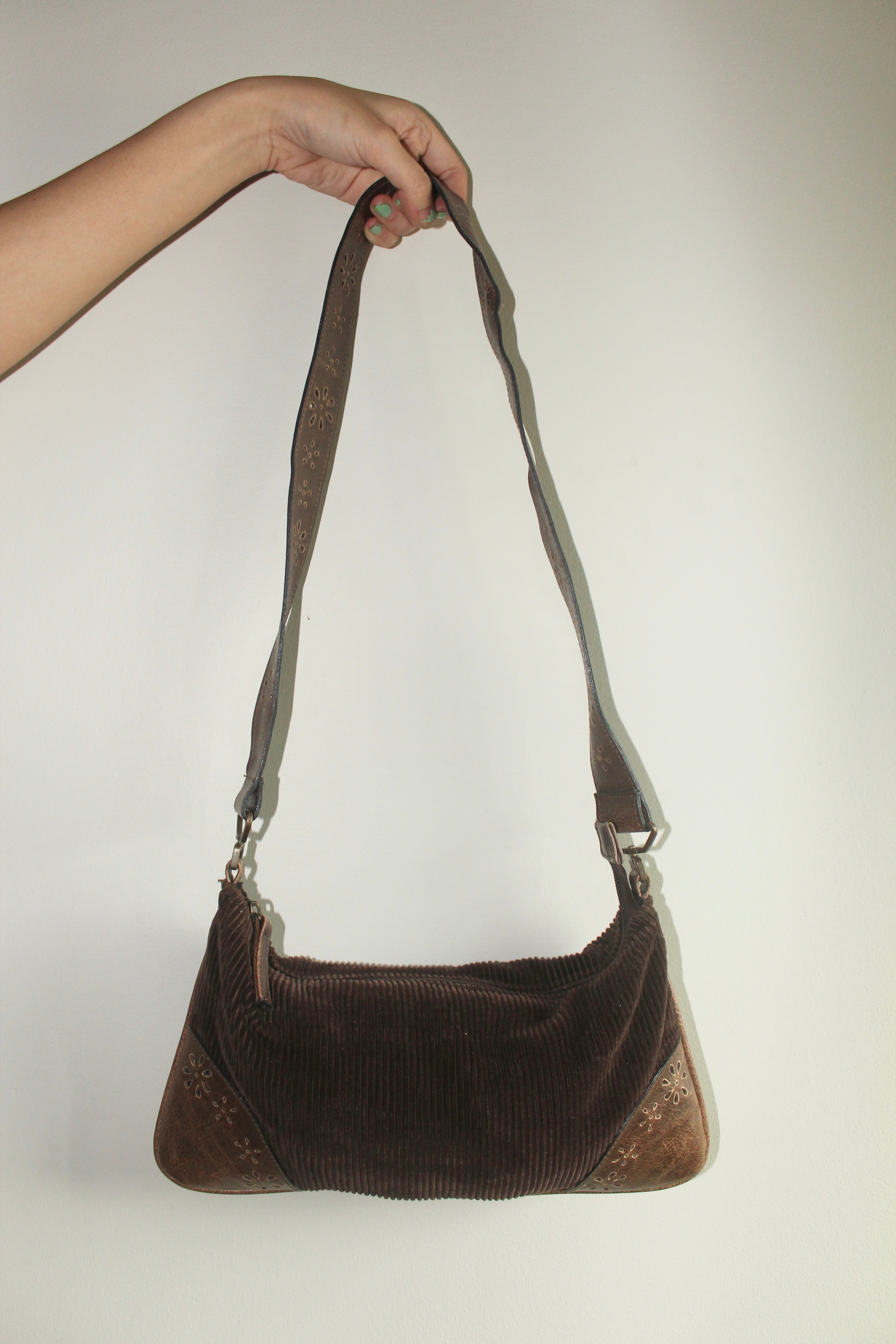 Retro Corduroy Brown Purse