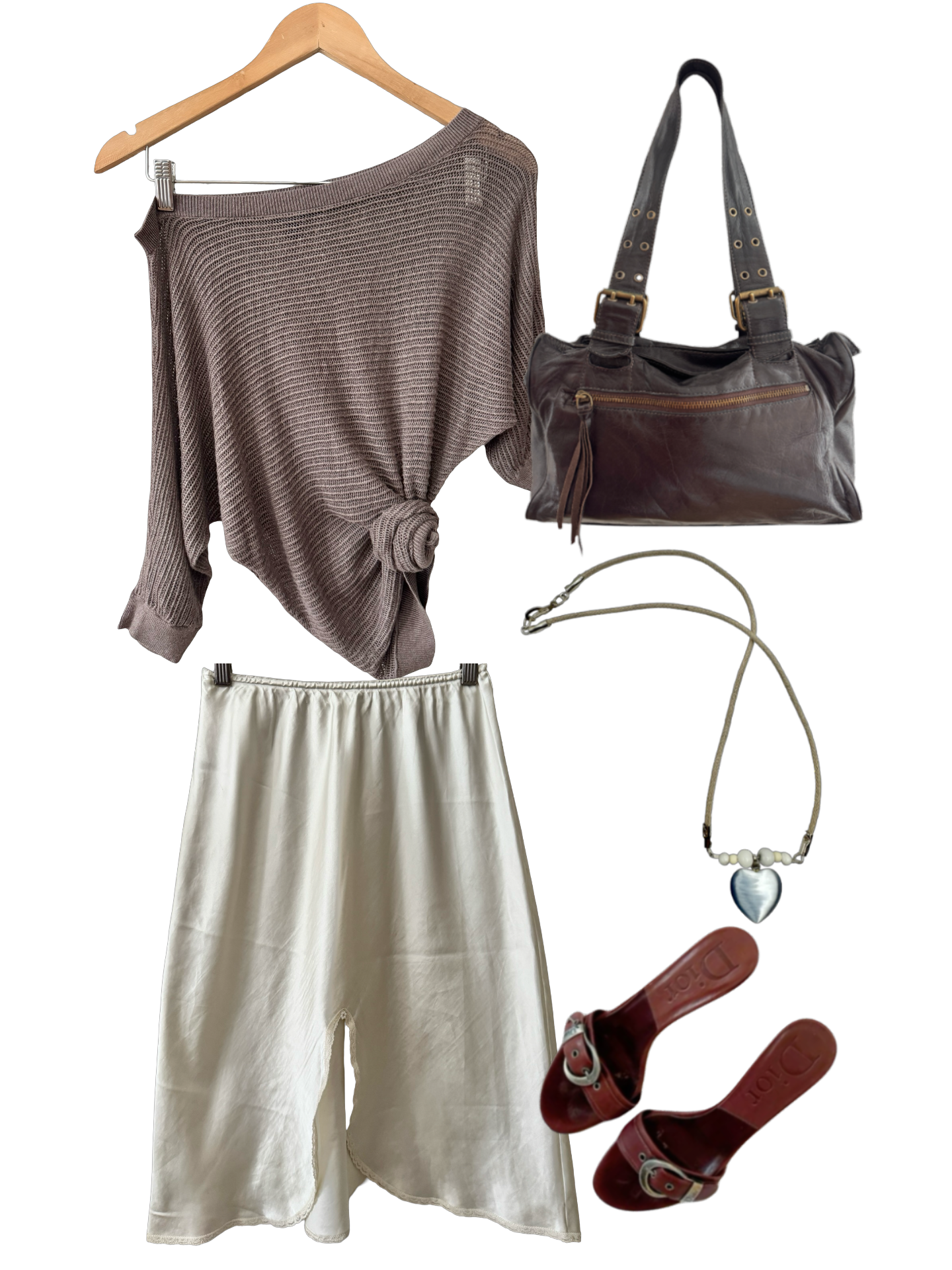 Vintage Mocha Lightweight Mesh Knit Top (M/L)