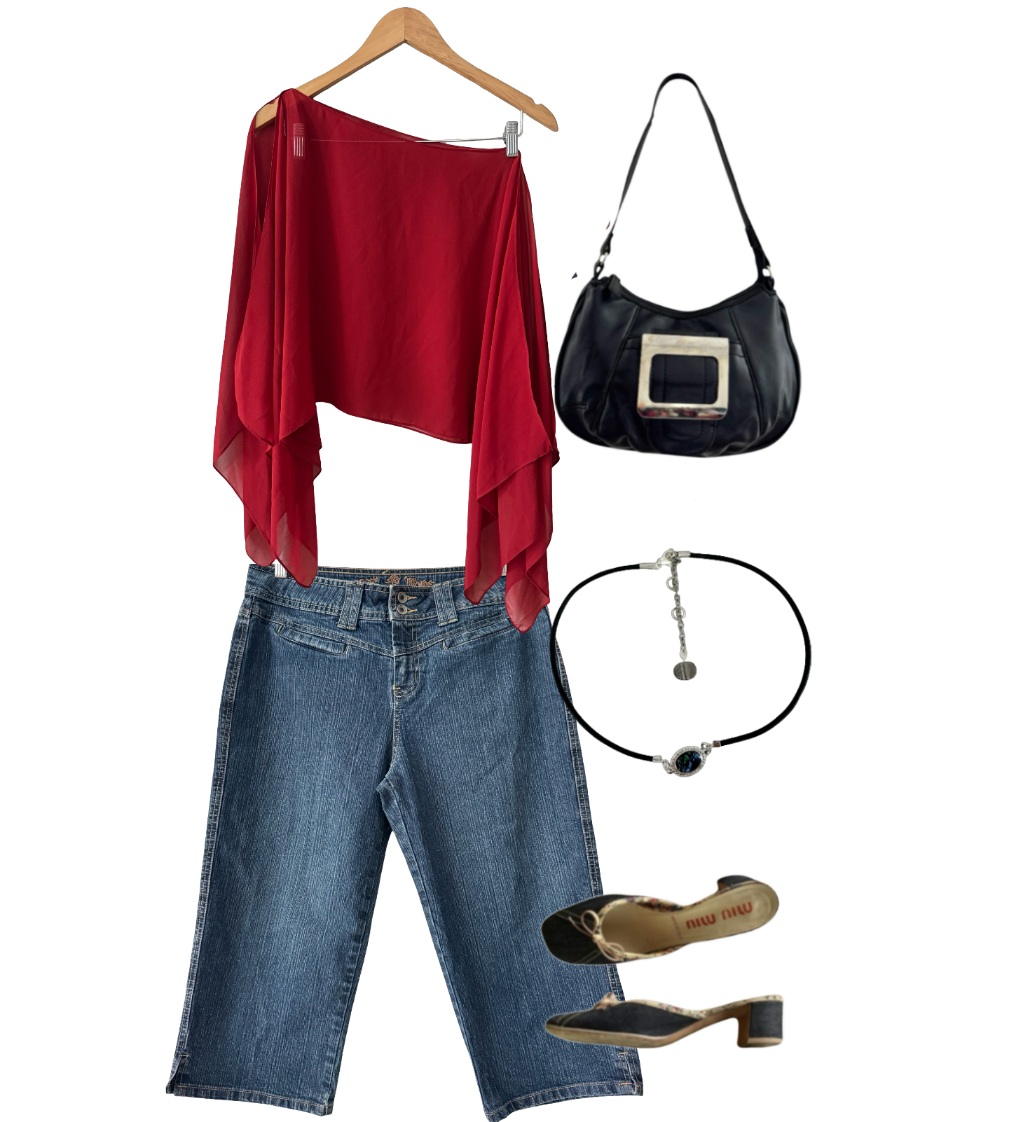 Vintage 90s City Girl Cropped Trousers (M)