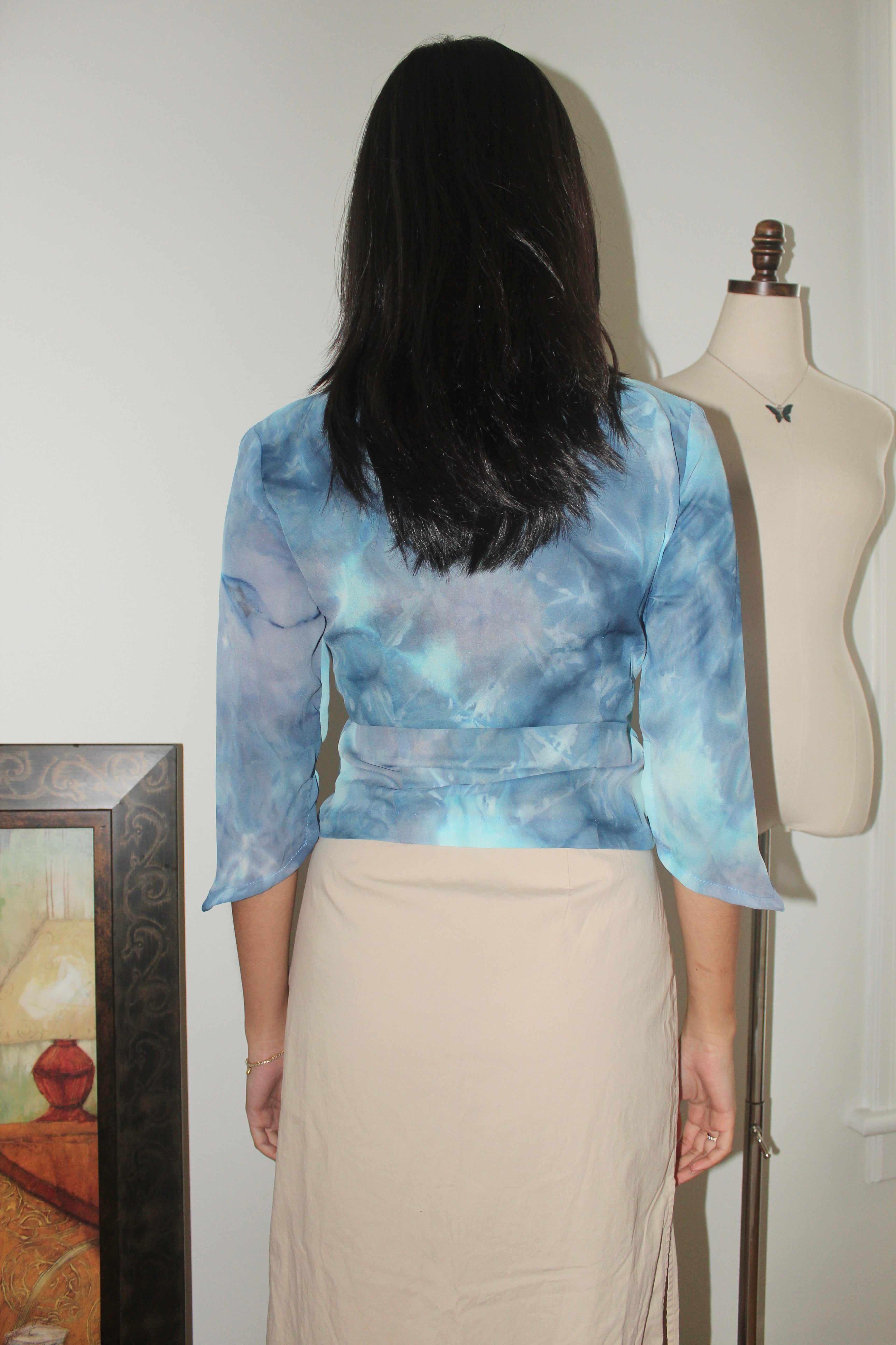 Vintage 90s Precious Cloud Wrap Blouse (S)