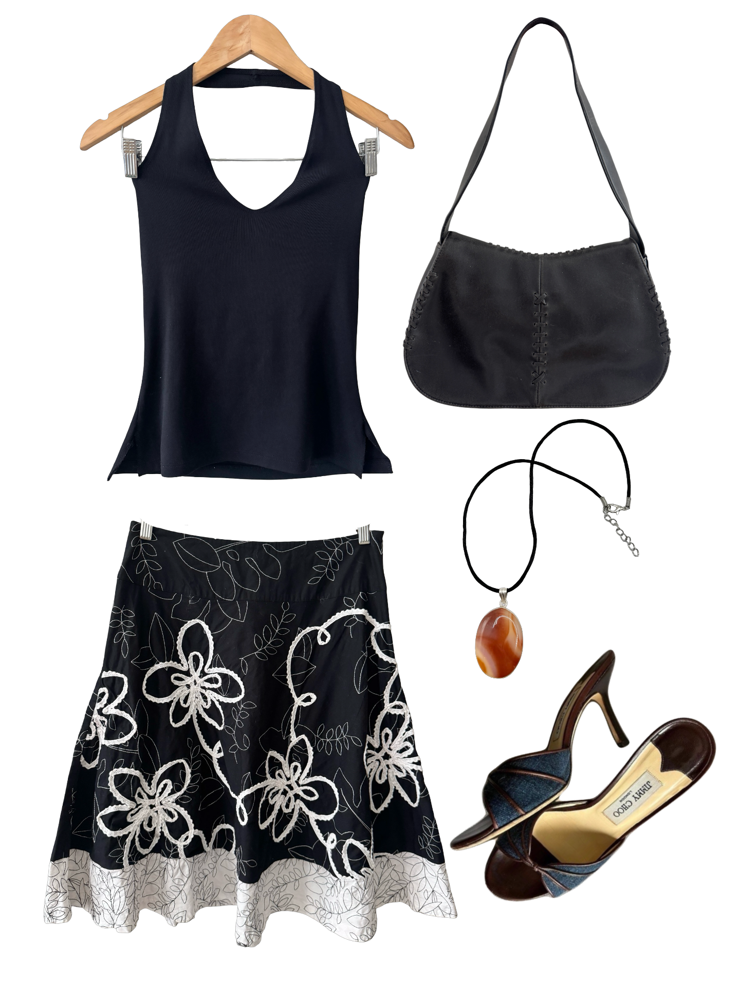 Vintage Y2K Textured Floral Midi Skirt (M)