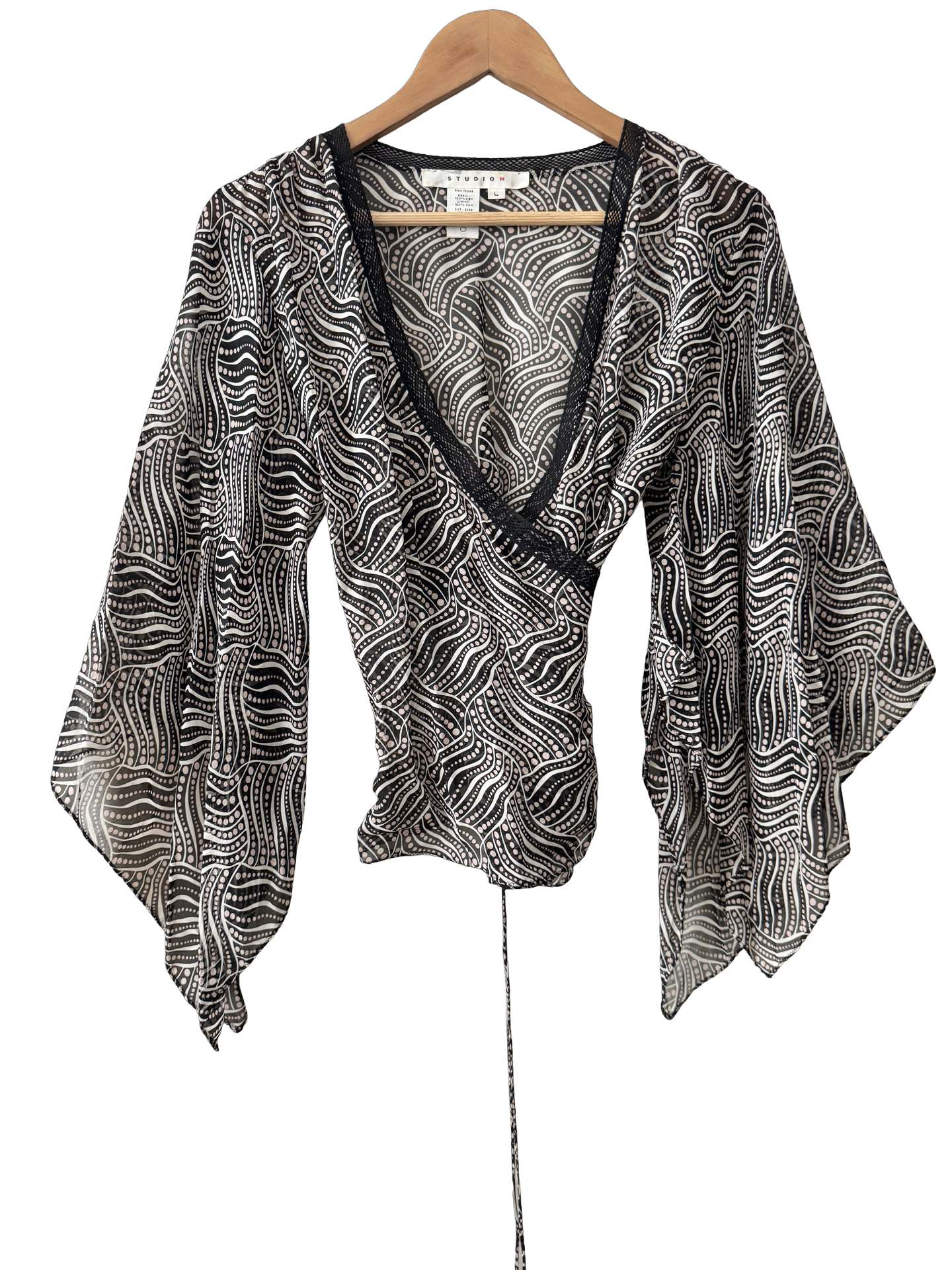 Vintage 90s Midnight Mosaic Wrap Top (M/L)