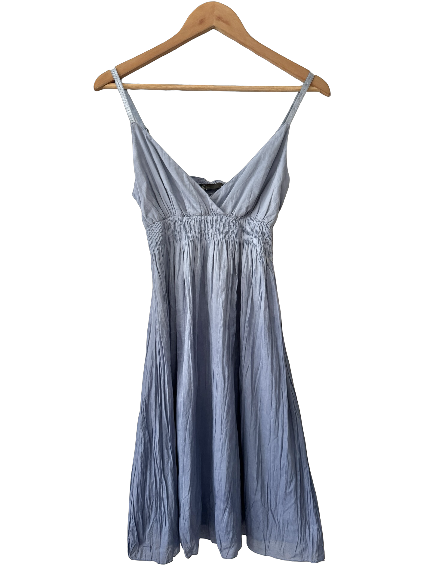 Vintage 90s Dusty Blue Smocked Dress (S)