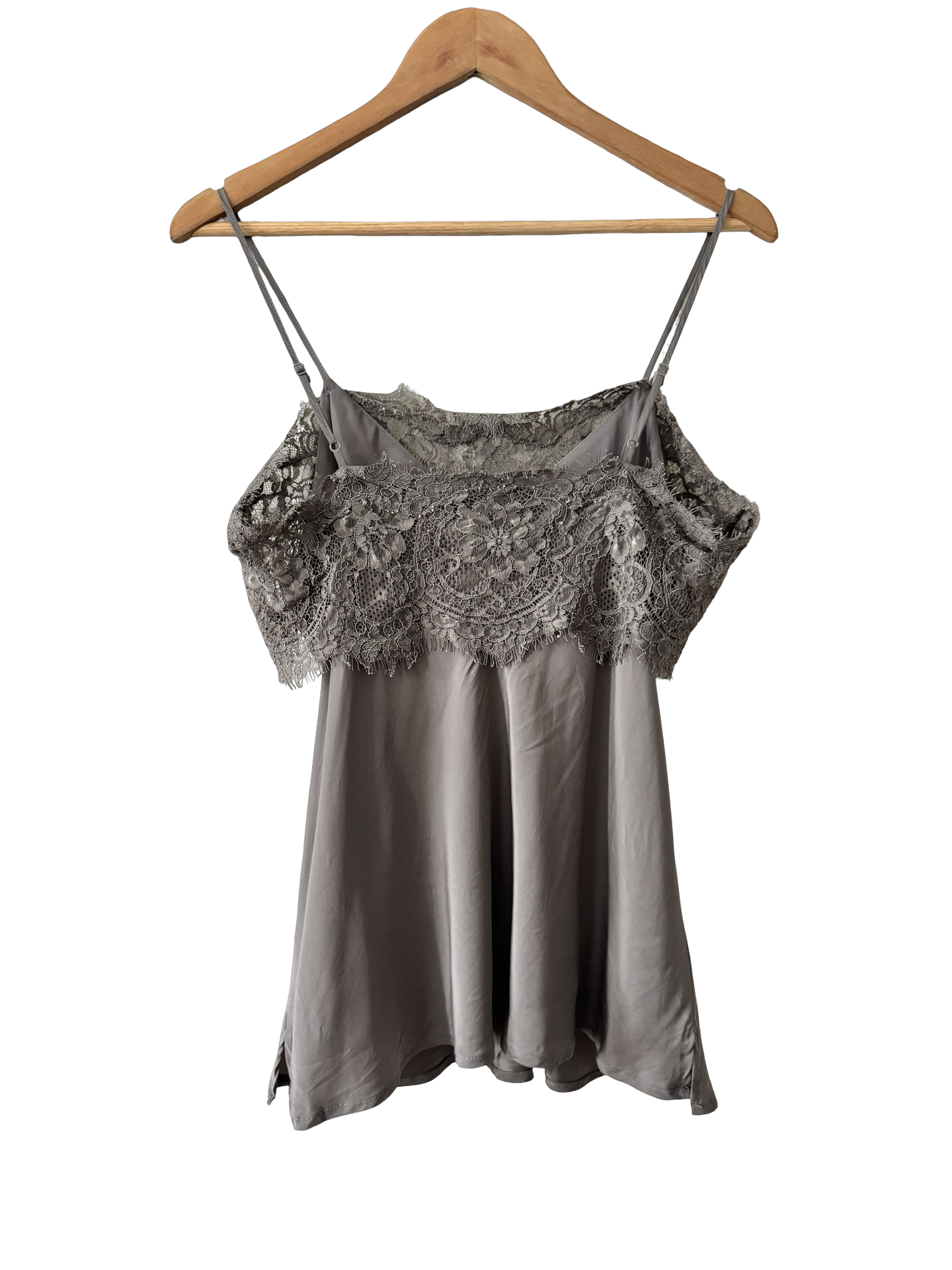 Vintage Y2K Dove Lace Silk Camisole (M)