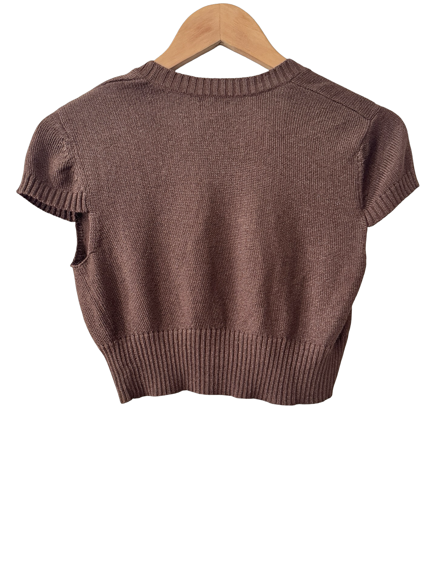 Vintage Cool Attitude Cocoa Cropped Knit Shrug (S/M)