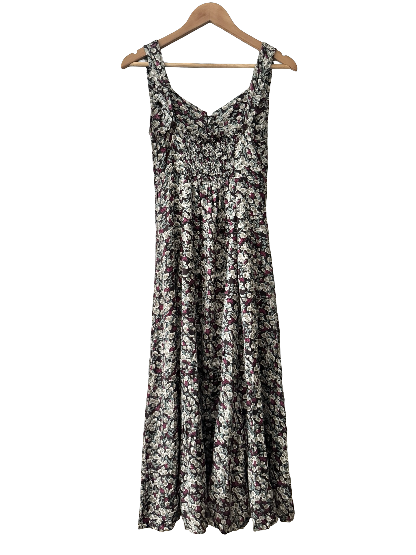Vintage 90s Midnight Prairie Lace-Up Midi Dress (S)