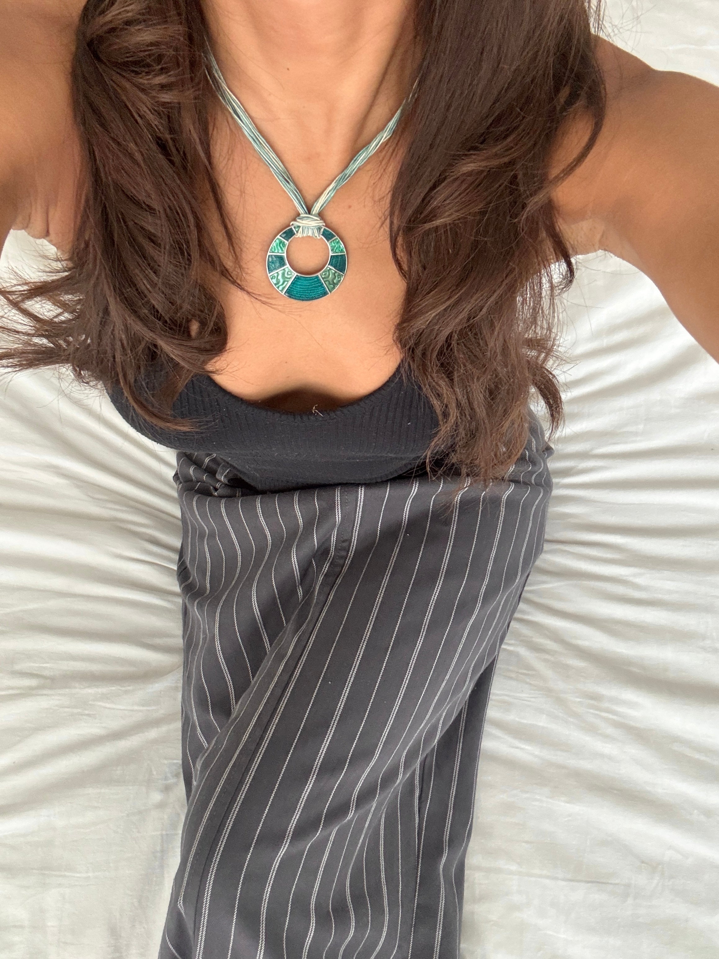 Vintage Ocean Tides Pendant Necklace