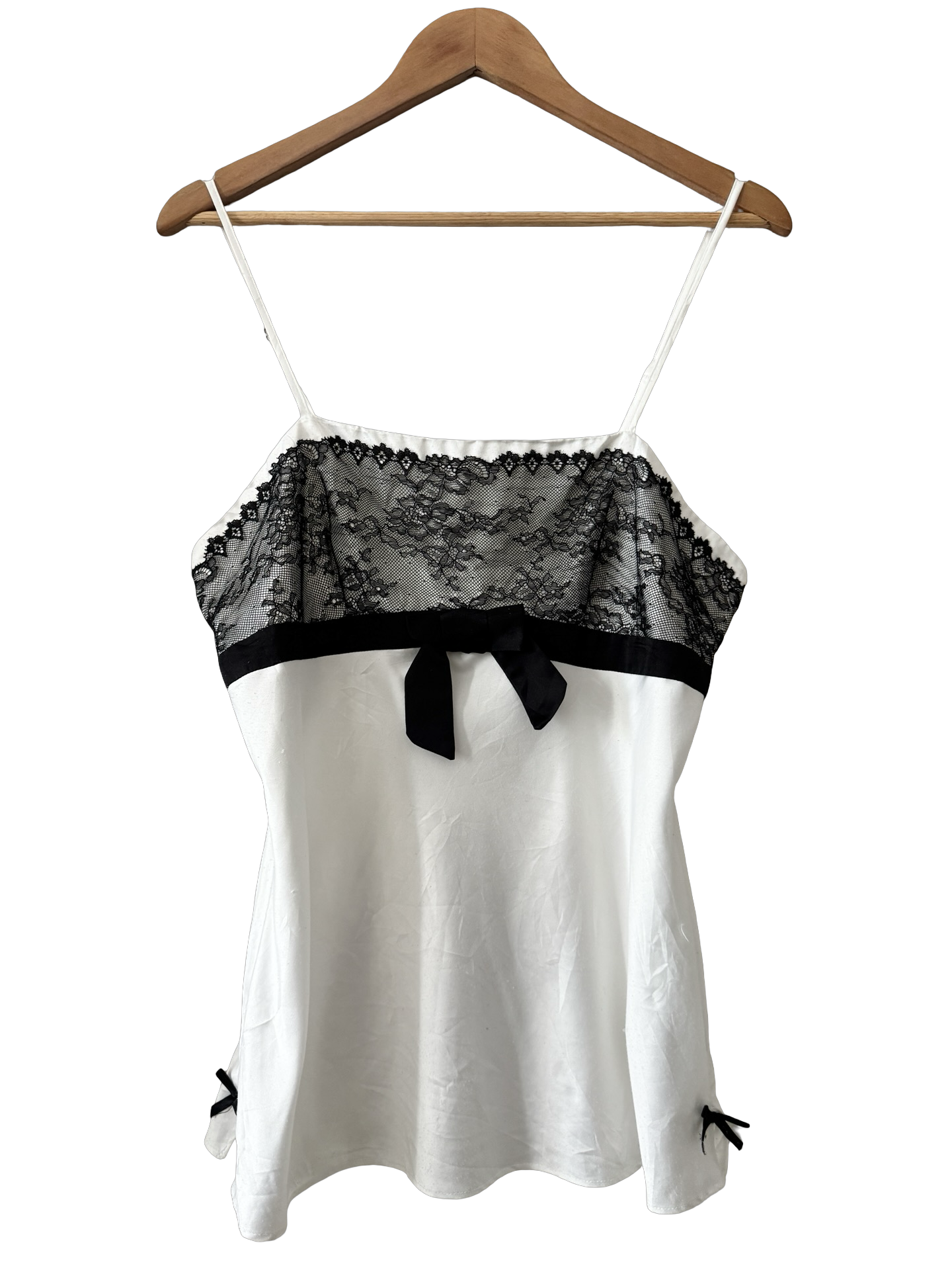 Vintage Y2K French ETAM Noir Lace Darling Cami (M)