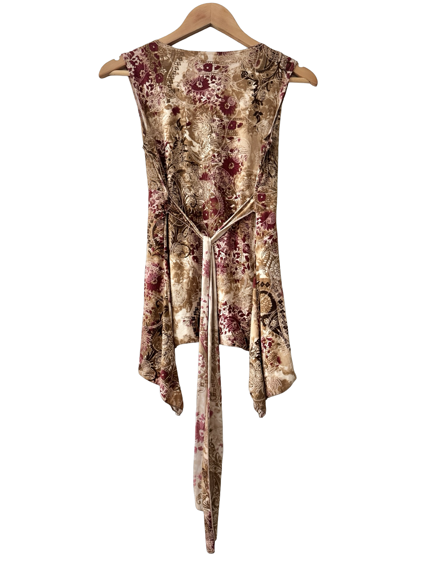 Vintage Y2K Tapestry Tie Top (L)