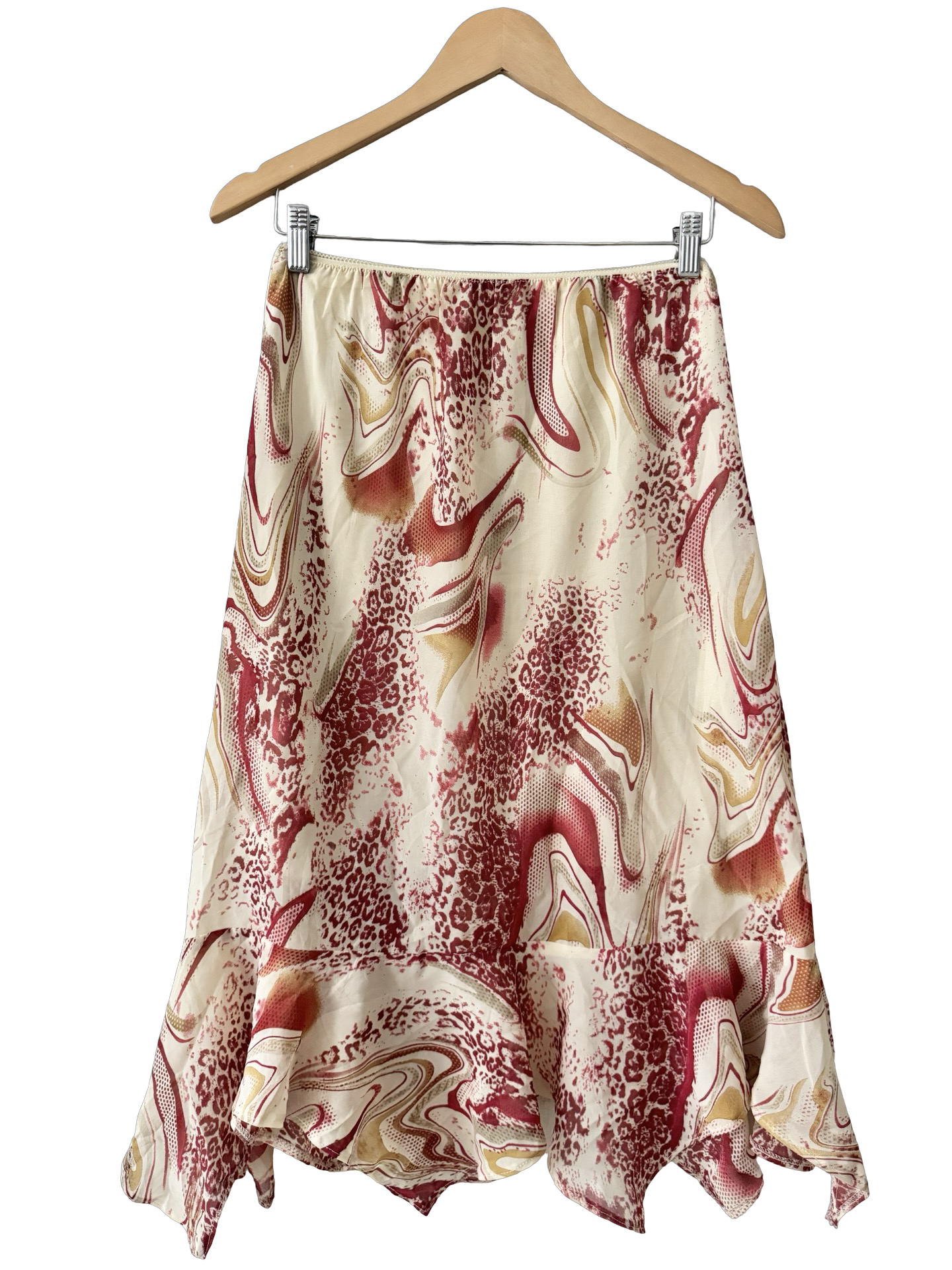 Vintage Y2K Porcelain Paisley Fluted Midi Skirt (M)