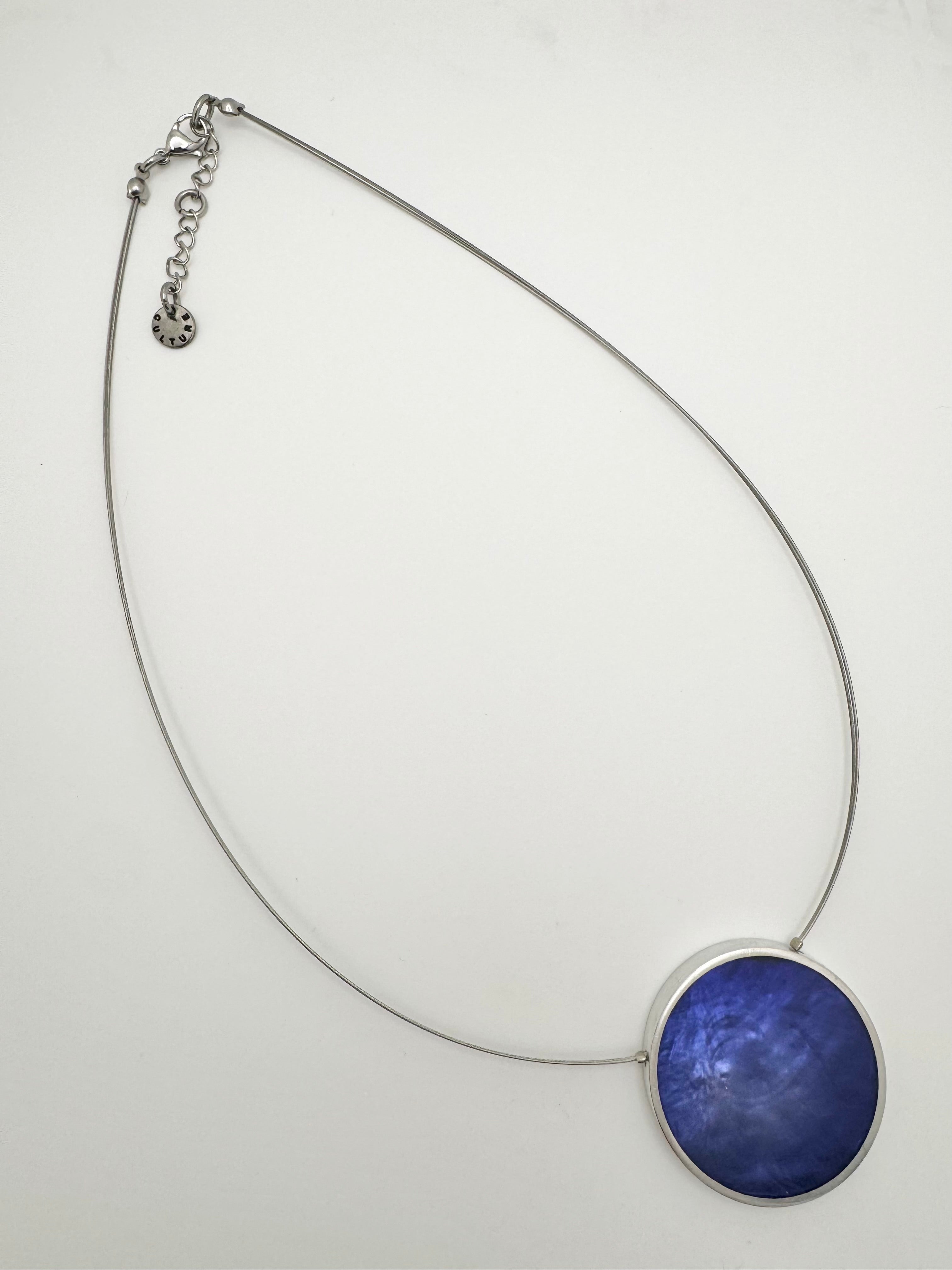 Two-Toned Circle Gem Necklace