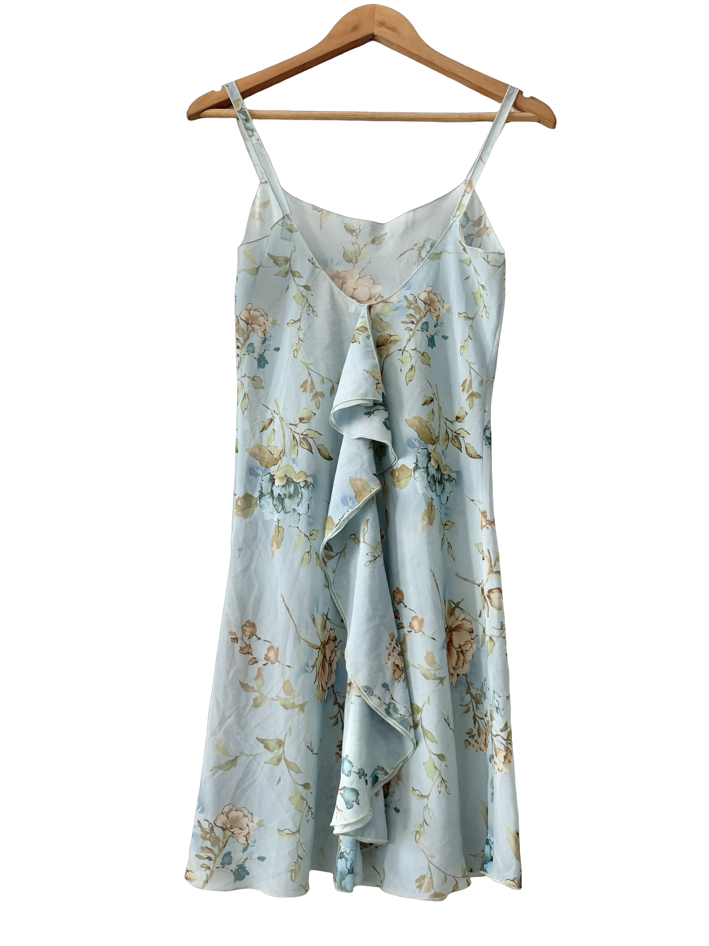 Vintage 90s Parisian Bluebell Ruffle Dress (S/M)