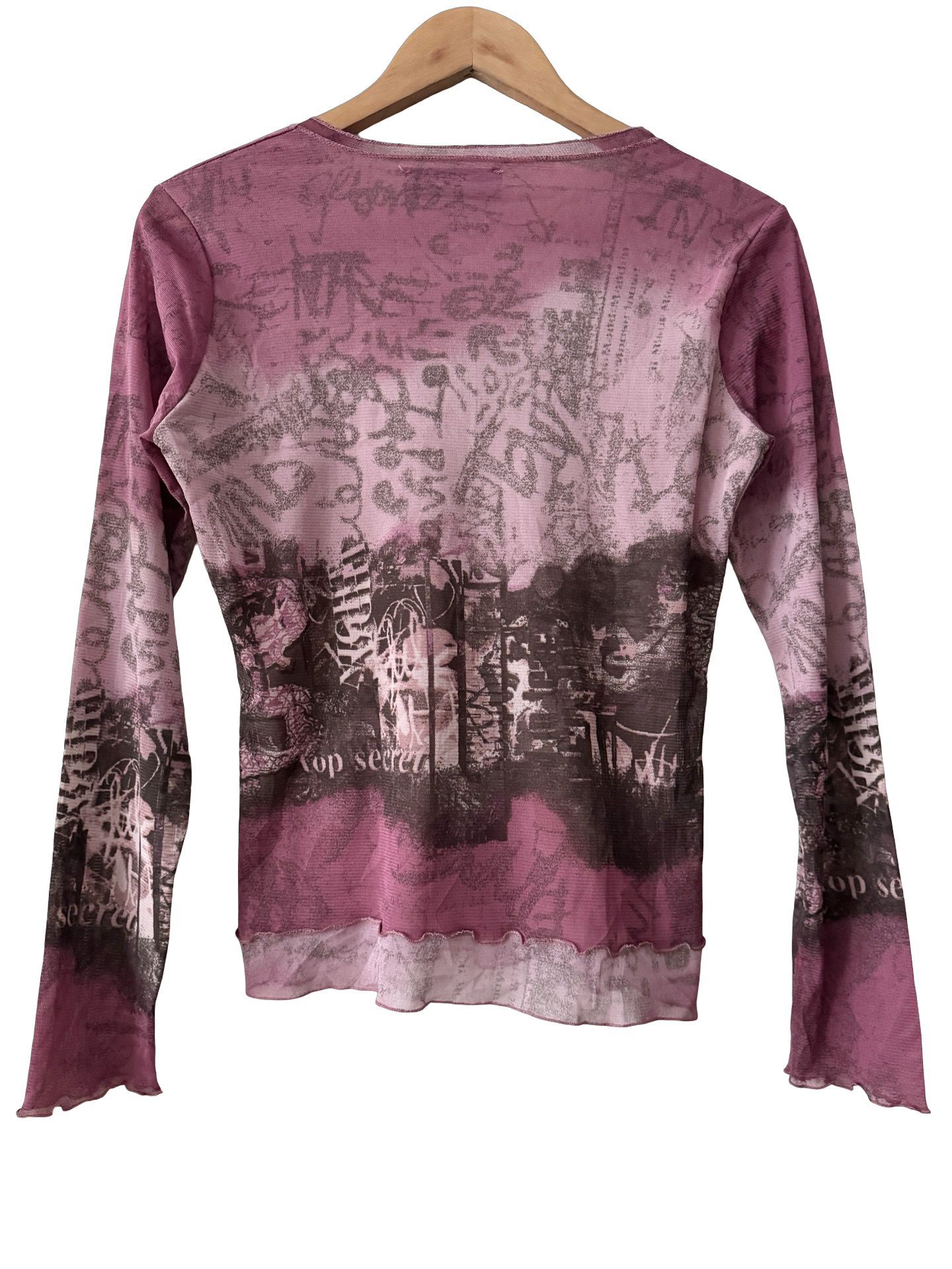 Vintage 90s French Secret Diary Pink Mesh Top (M)