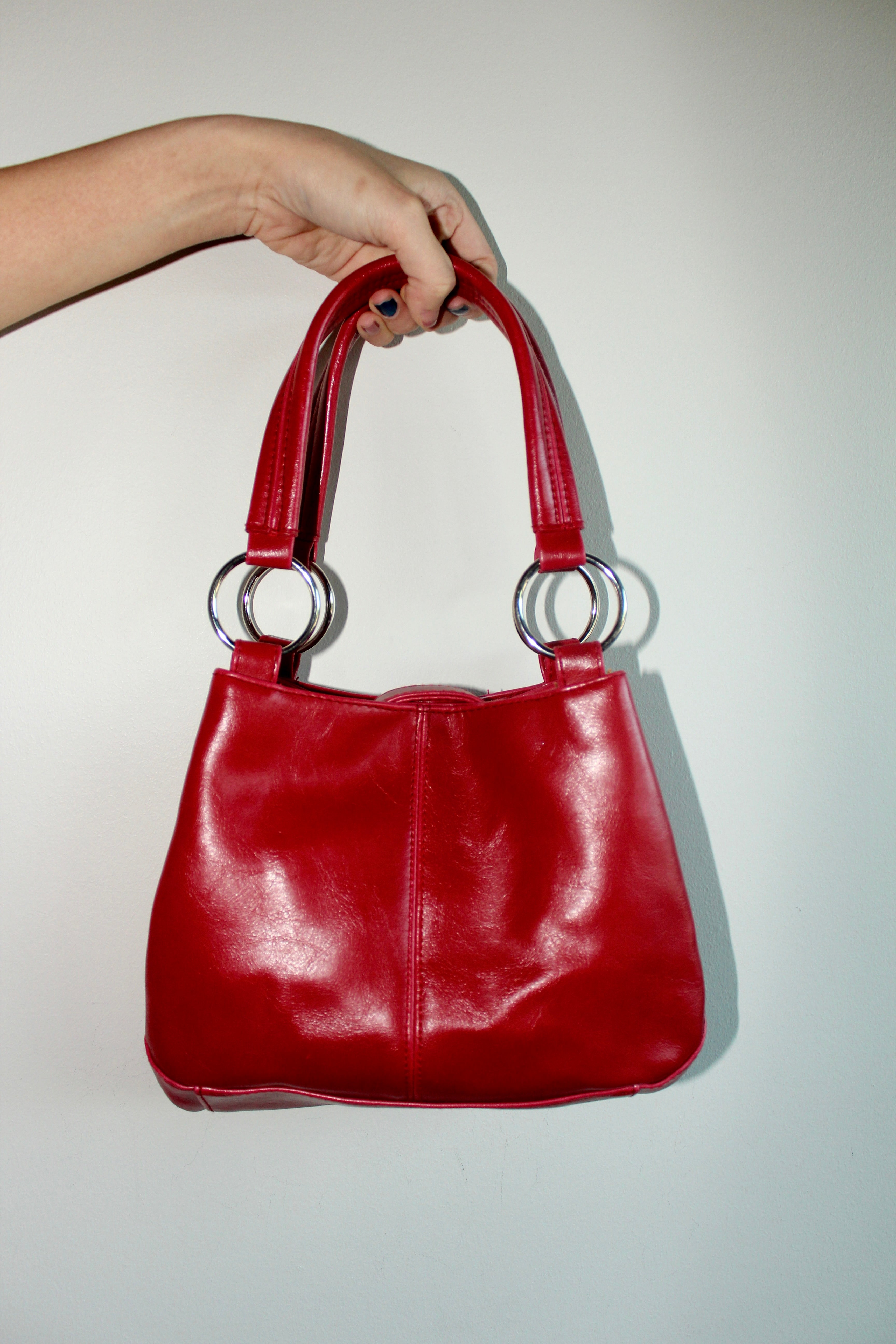 Vintage Cherry Red Mini Tote Purse