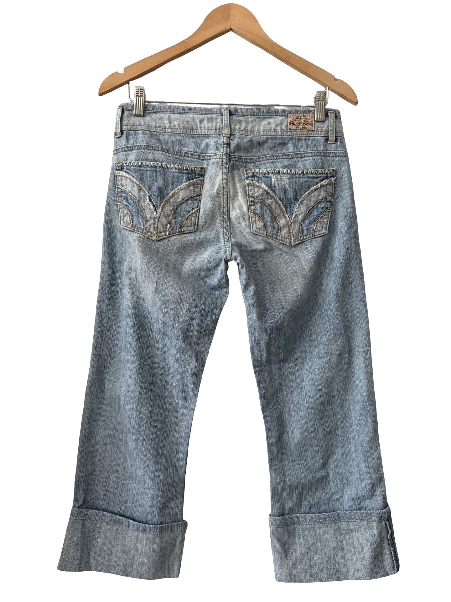 Vintage 90s Paris Blues Cuffed Capri Jeans (S)