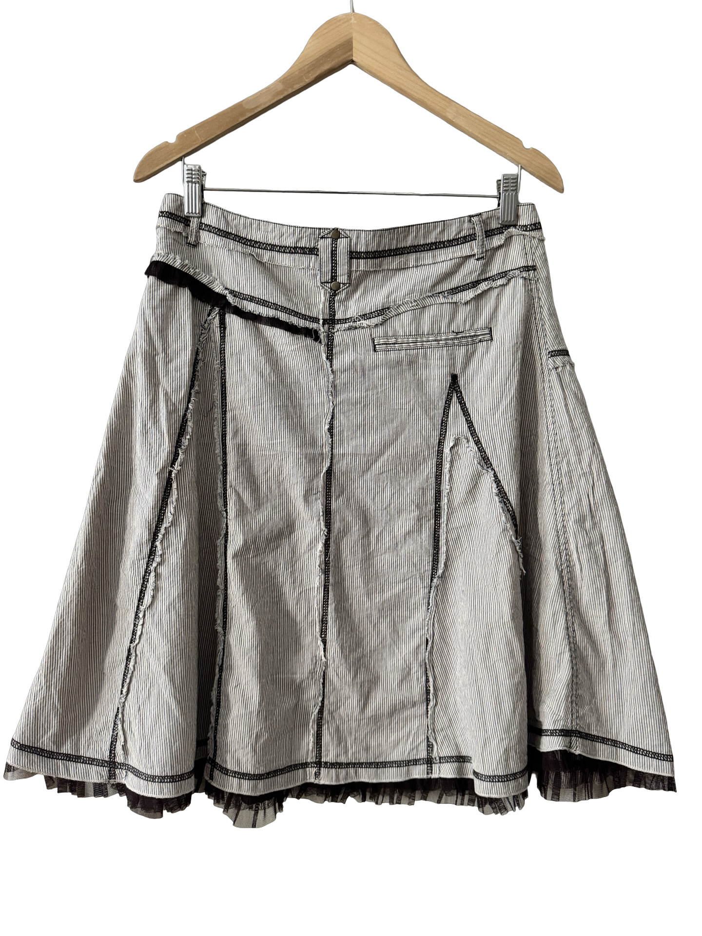 Vintage Y2K French Midnight City Girl Midi Skirt (M)
