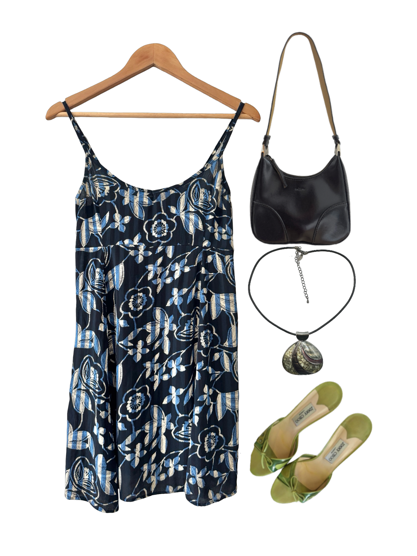 Vintage Y2K Midnight Garden Mini Dress (S/M)