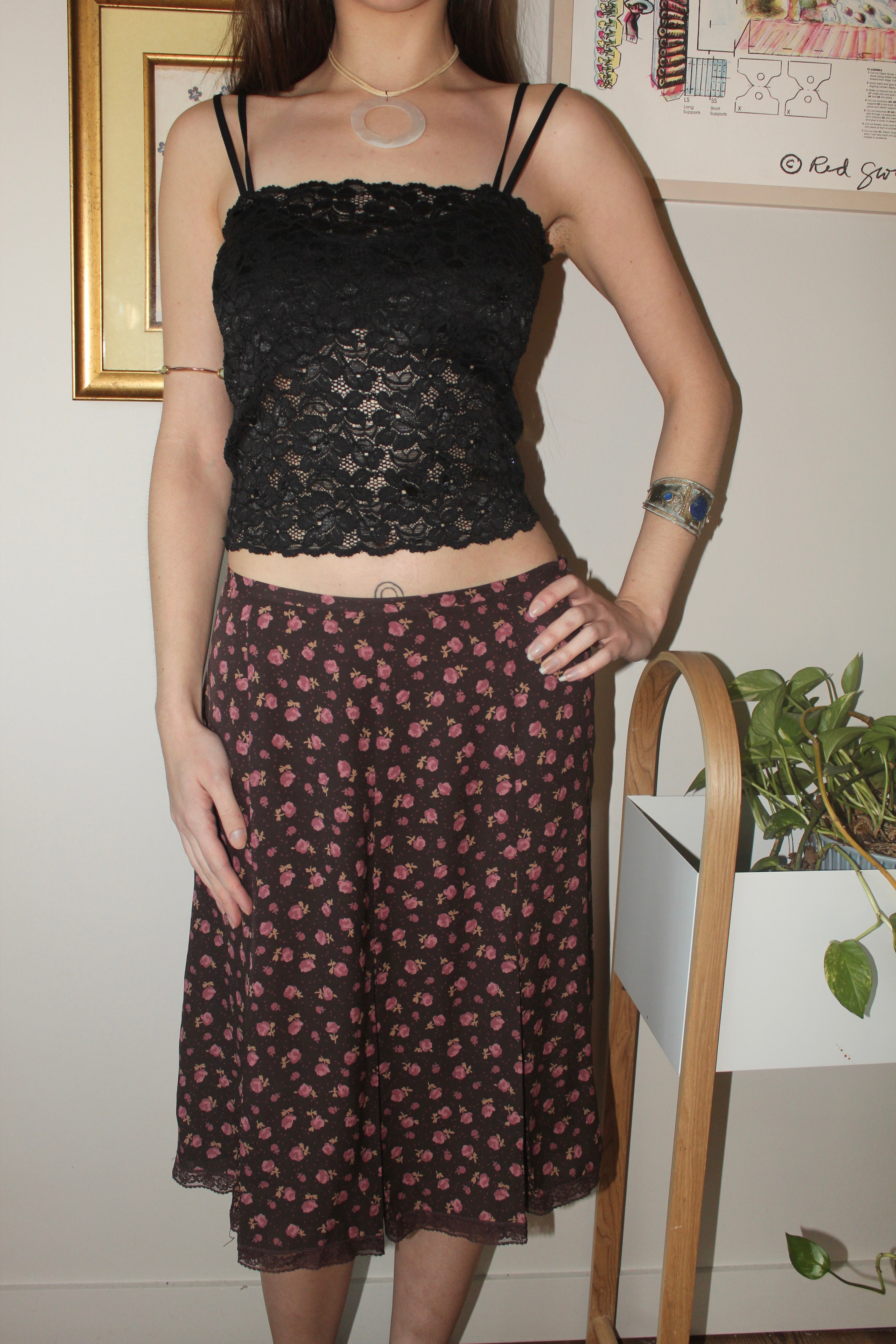 Vintage 90s Double Strap Lace Cami (S/M)