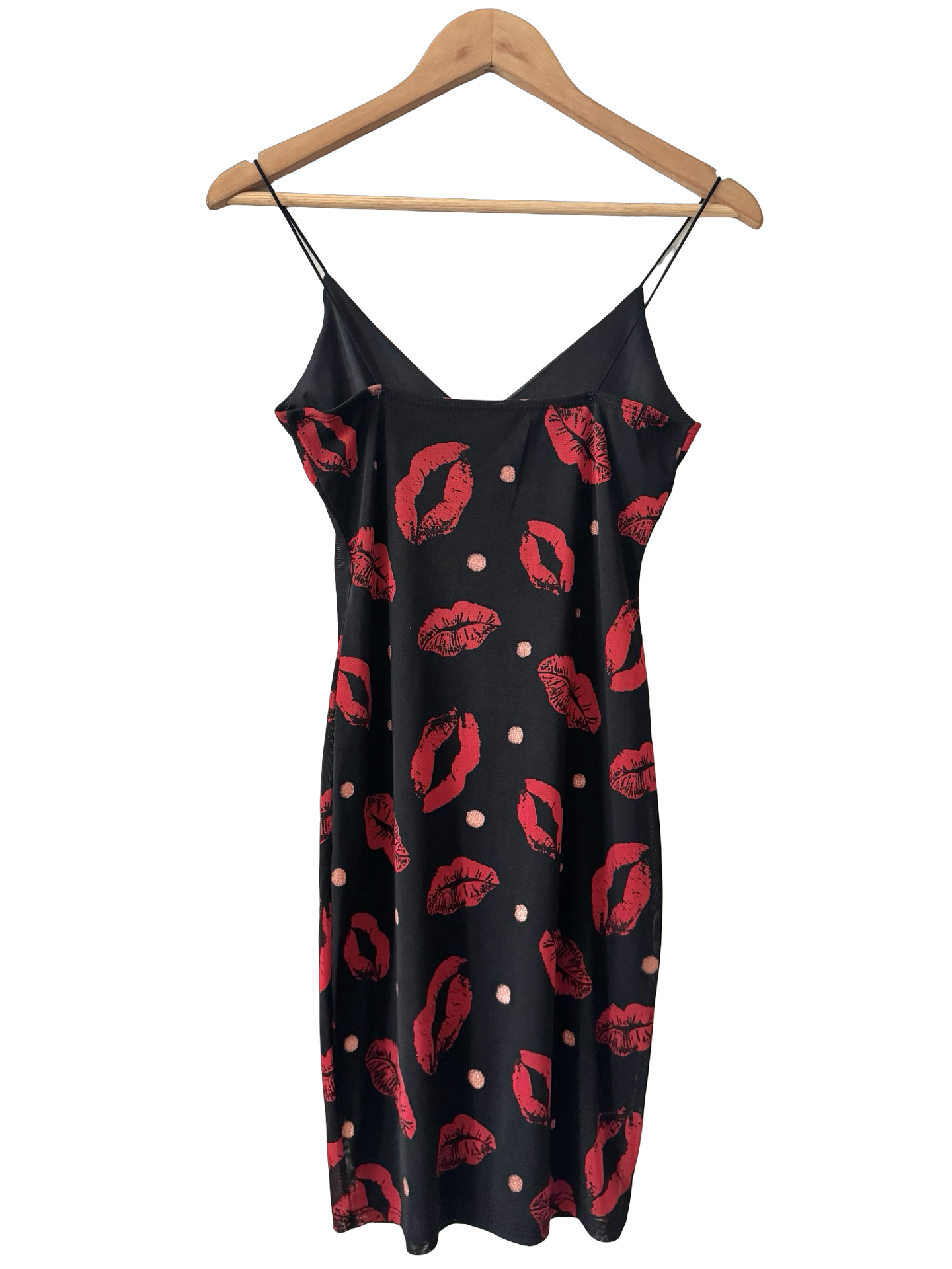 Vintage Y2K Kiss Print Slip Dress (S)