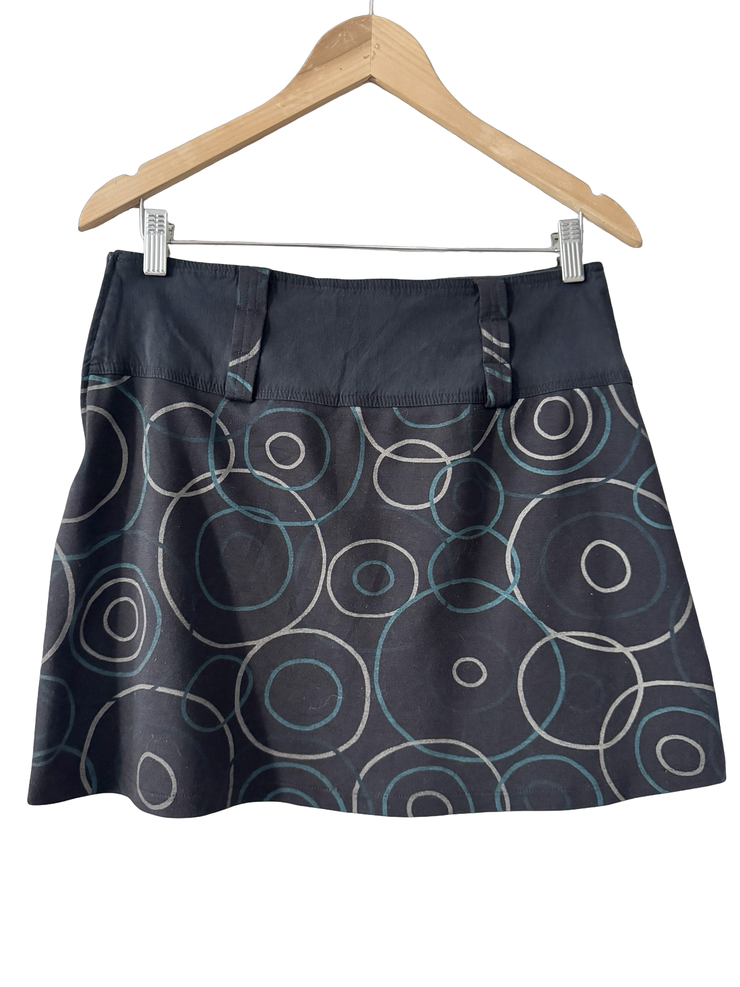 Vintage 90s French Orbit Graphic Mini Skirt (M/L)