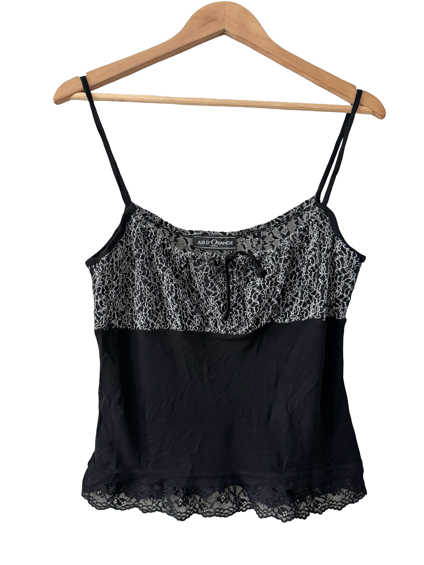 Vintage Y2K Parisian Silver Lace Cami (M/L)